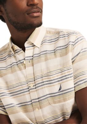 Striped Linen Short Sleeve Shirt