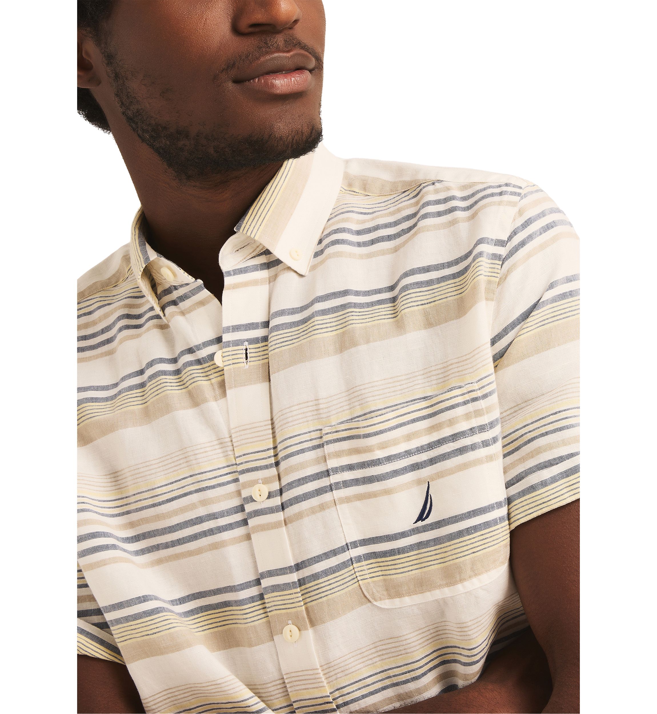 Striped Linen Short Sleeve Shirt