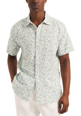 Printed Linen Short Sleeve Shirt