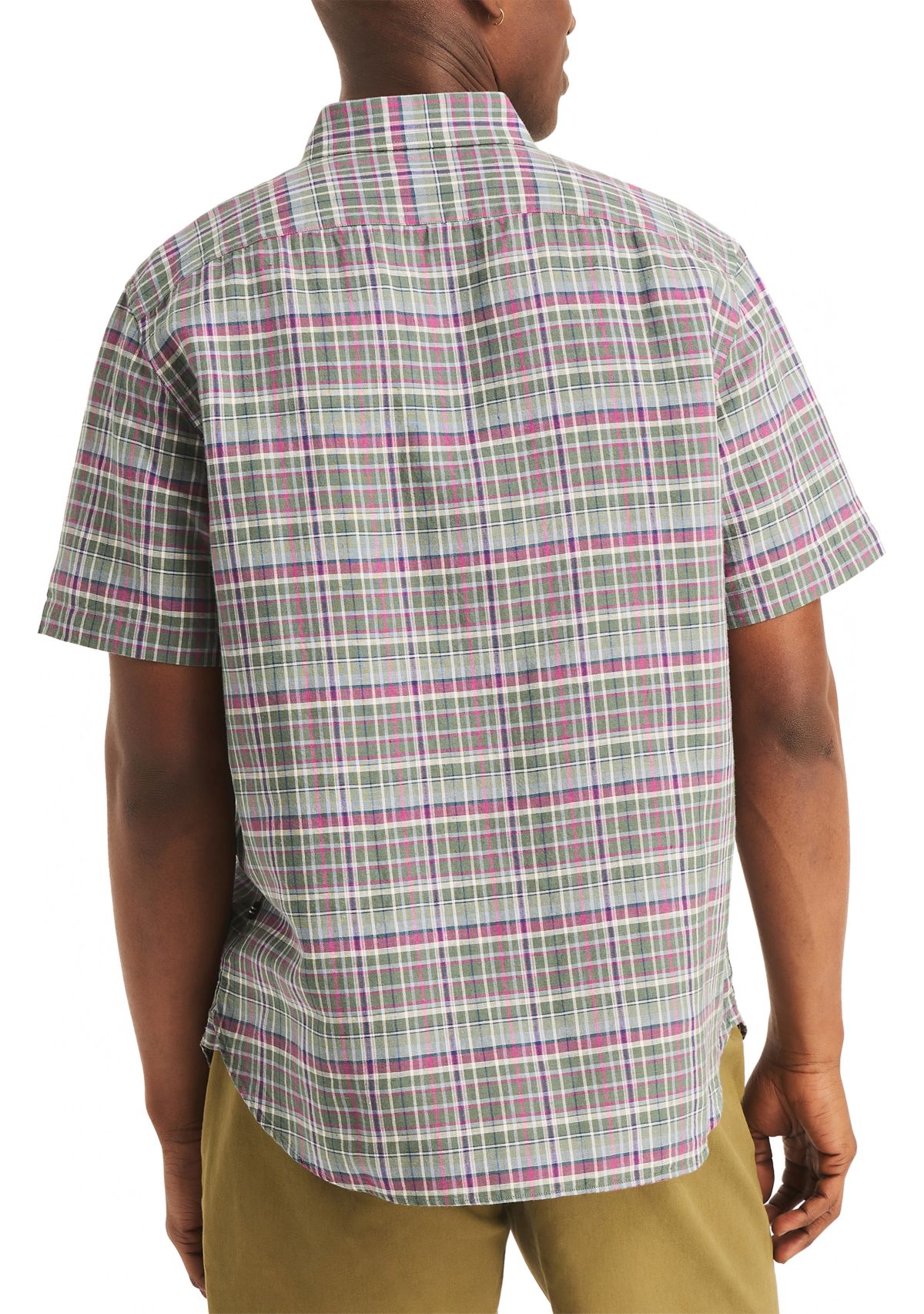  Plaid Linen Short-Sleeve Shirt
