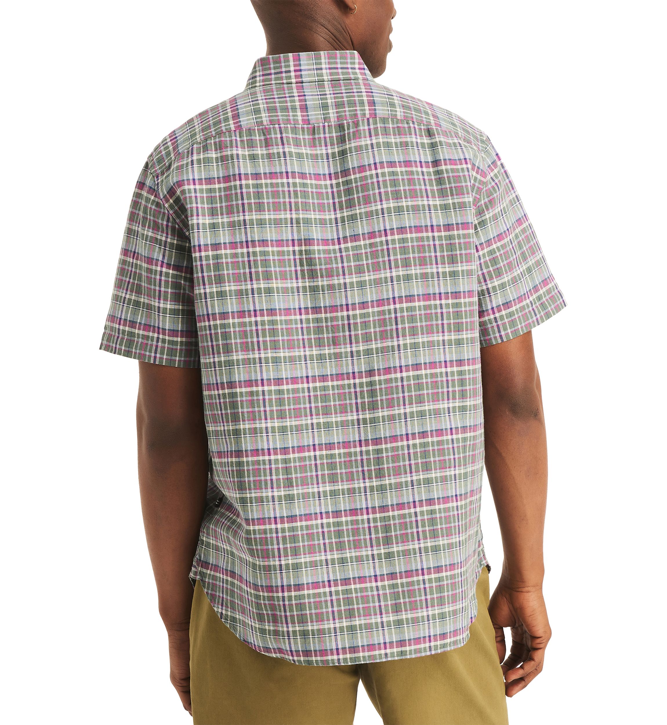  Plaid Linen Short-Sleeve Shirt