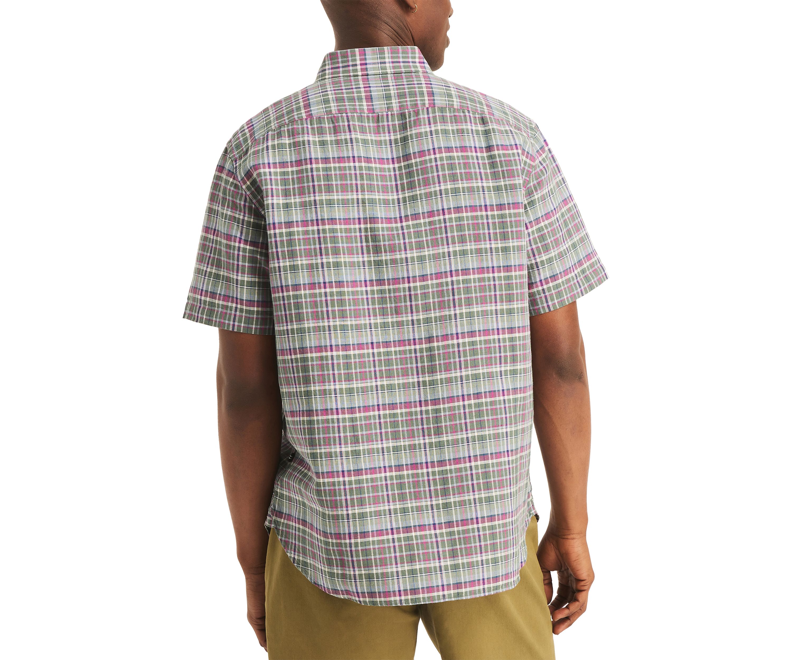  Plaid Linen Short-Sleeve Shirt