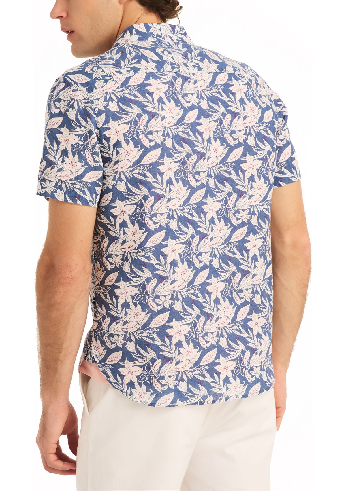 Printed Linen Short-Sleeve Shirt