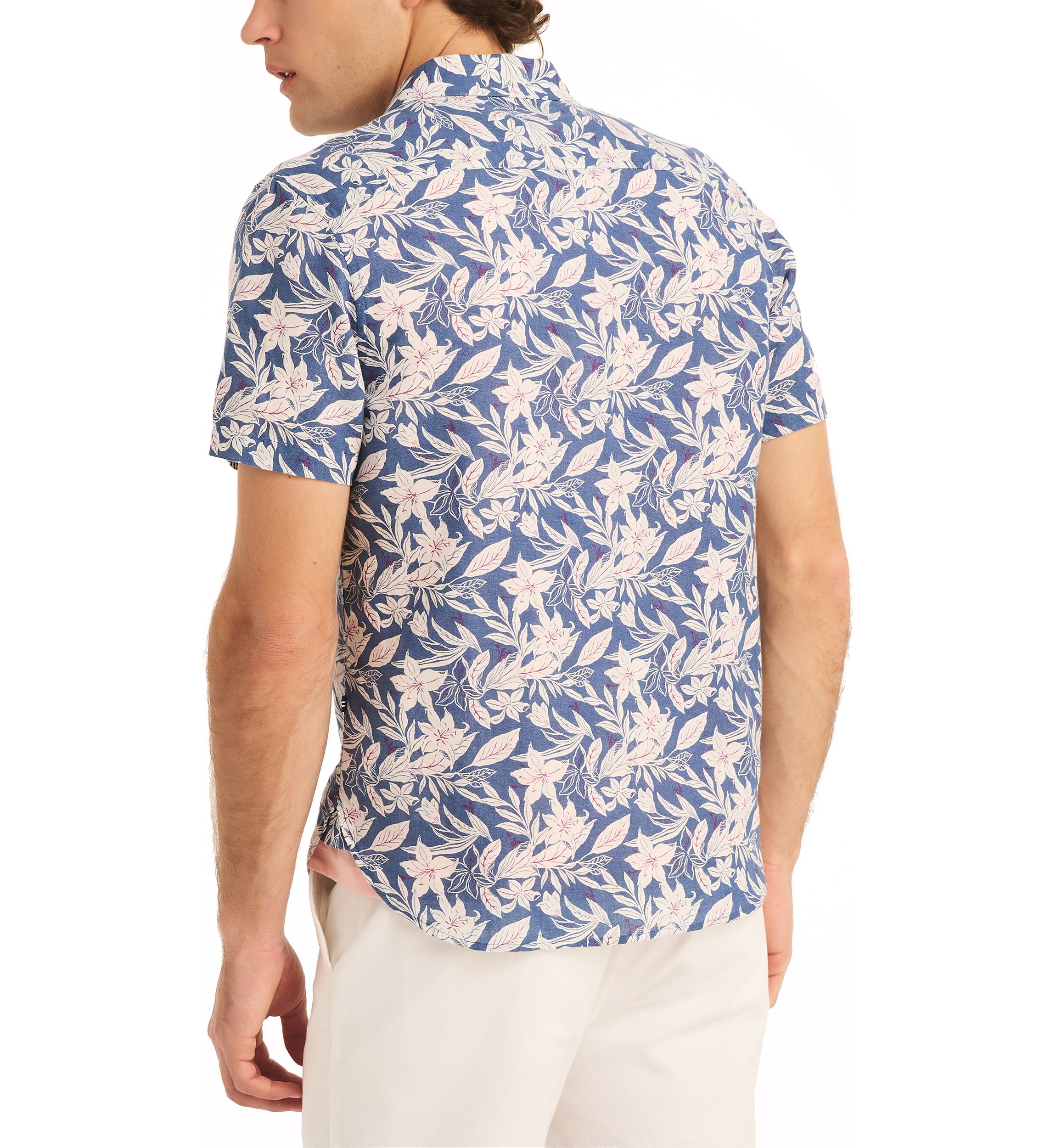 Printed Linen Short-Sleeve Shirt