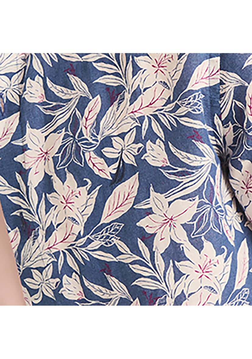 Printed Linen Short-Sleeve Shirt