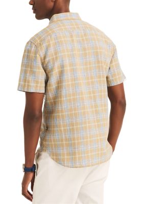Plaid Linen Short Sleeve Shirt
