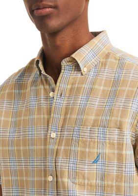 Plaid Linen Short Sleeve Shirt