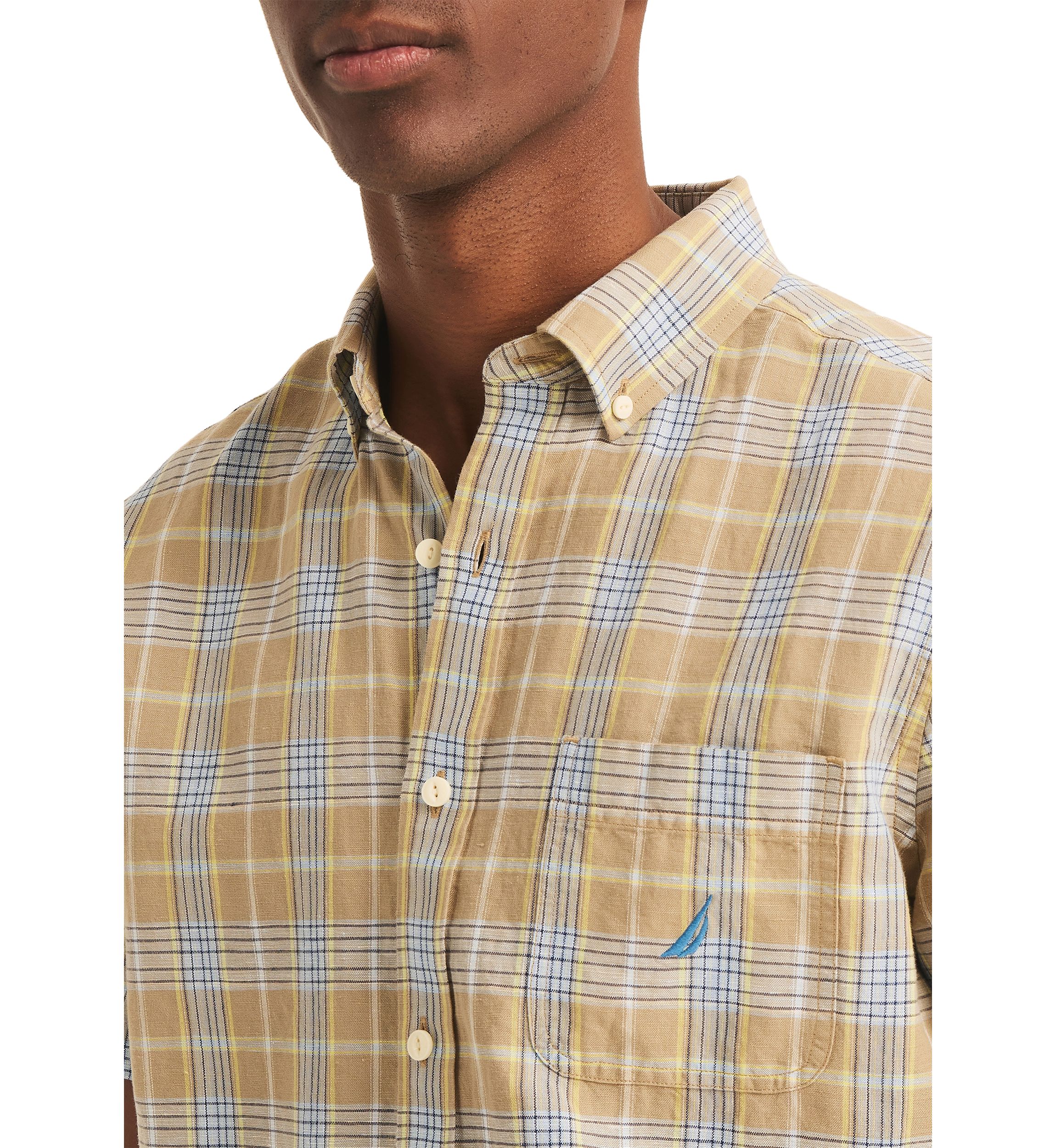 Plaid Linen Short Sleeve Shirt