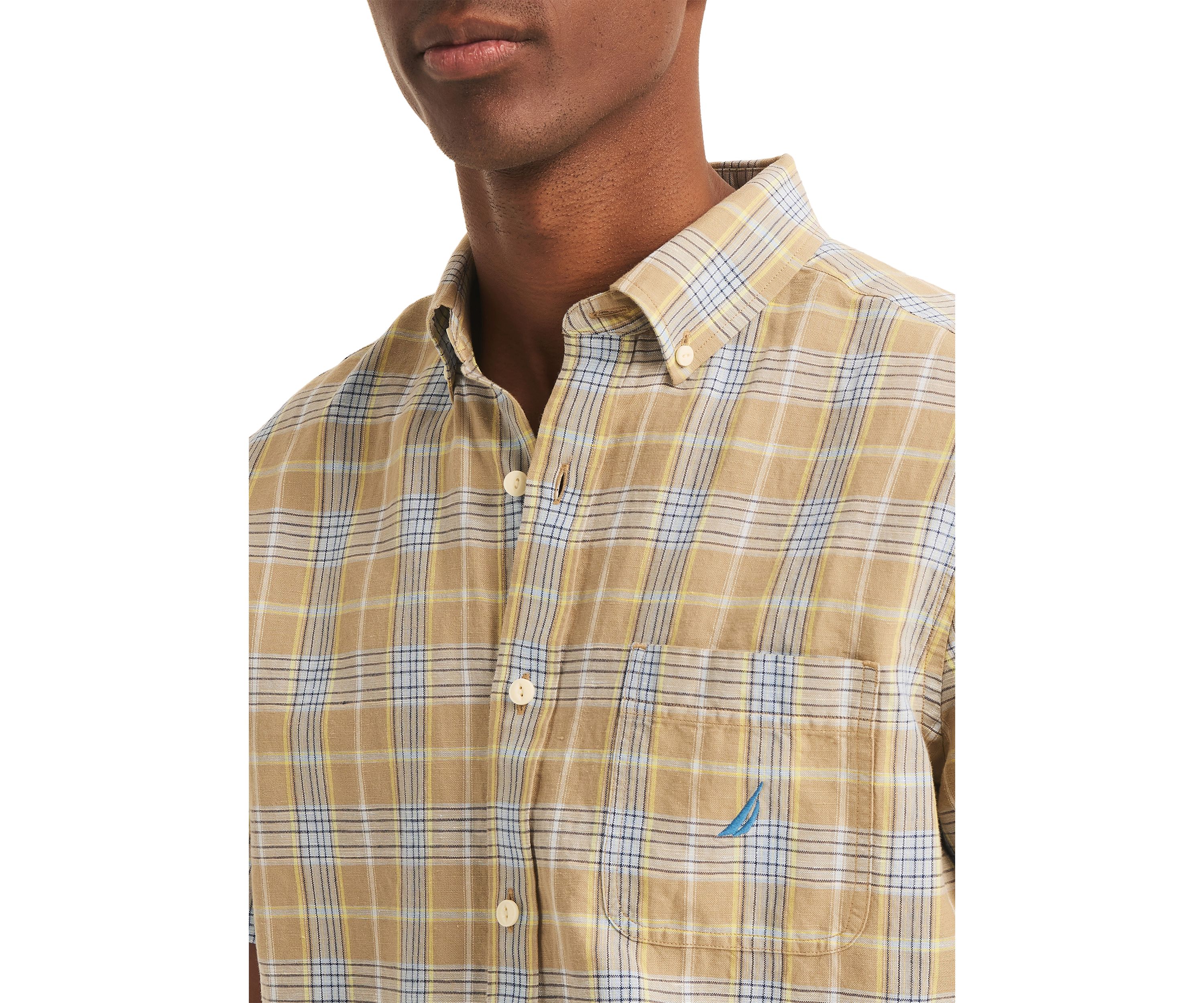 Plaid Linen Short Sleeve Shirt