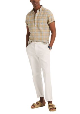 Plaid Linen Short Sleeve Shirt
