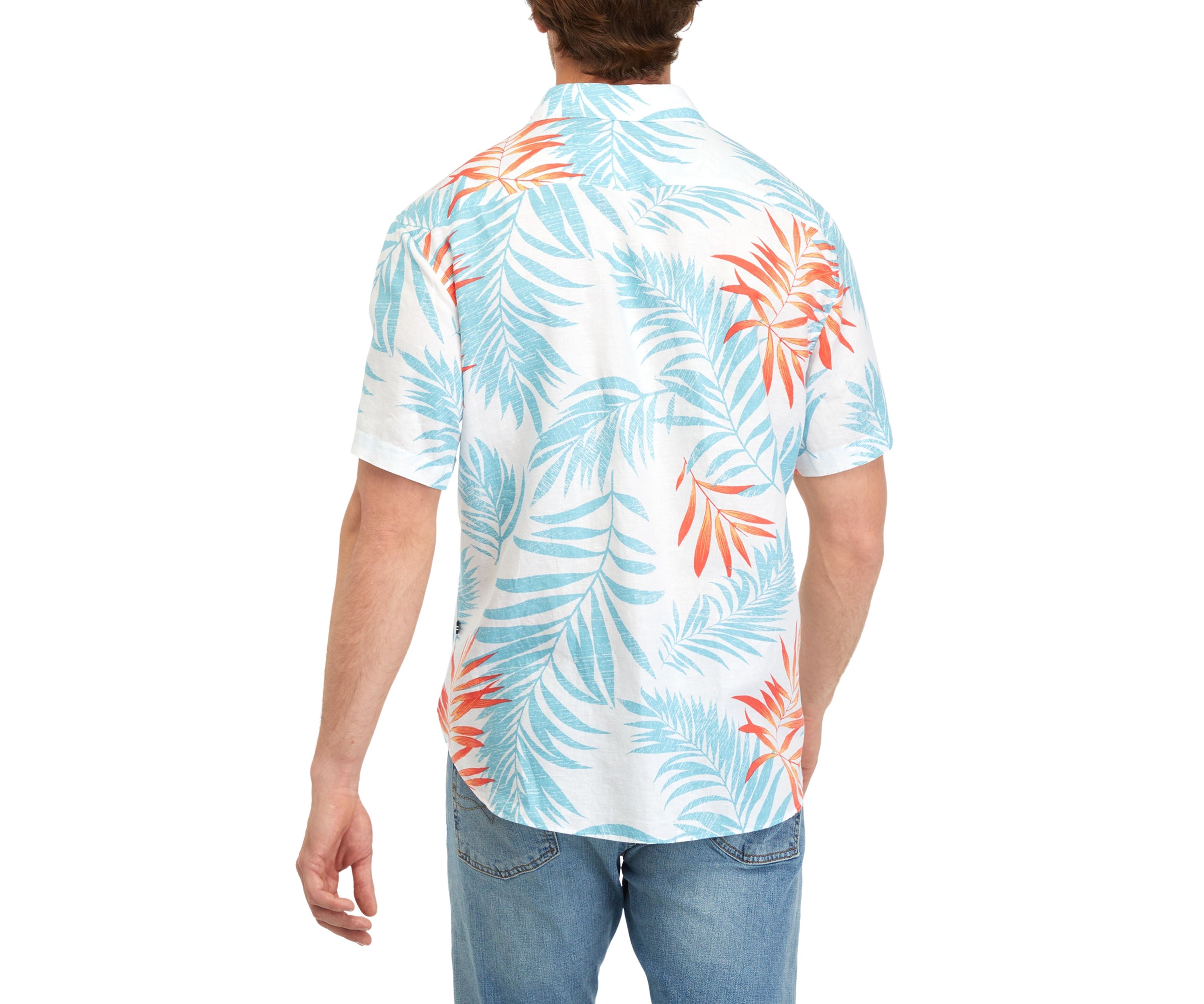Short Sleeve Printed Linen Shirt