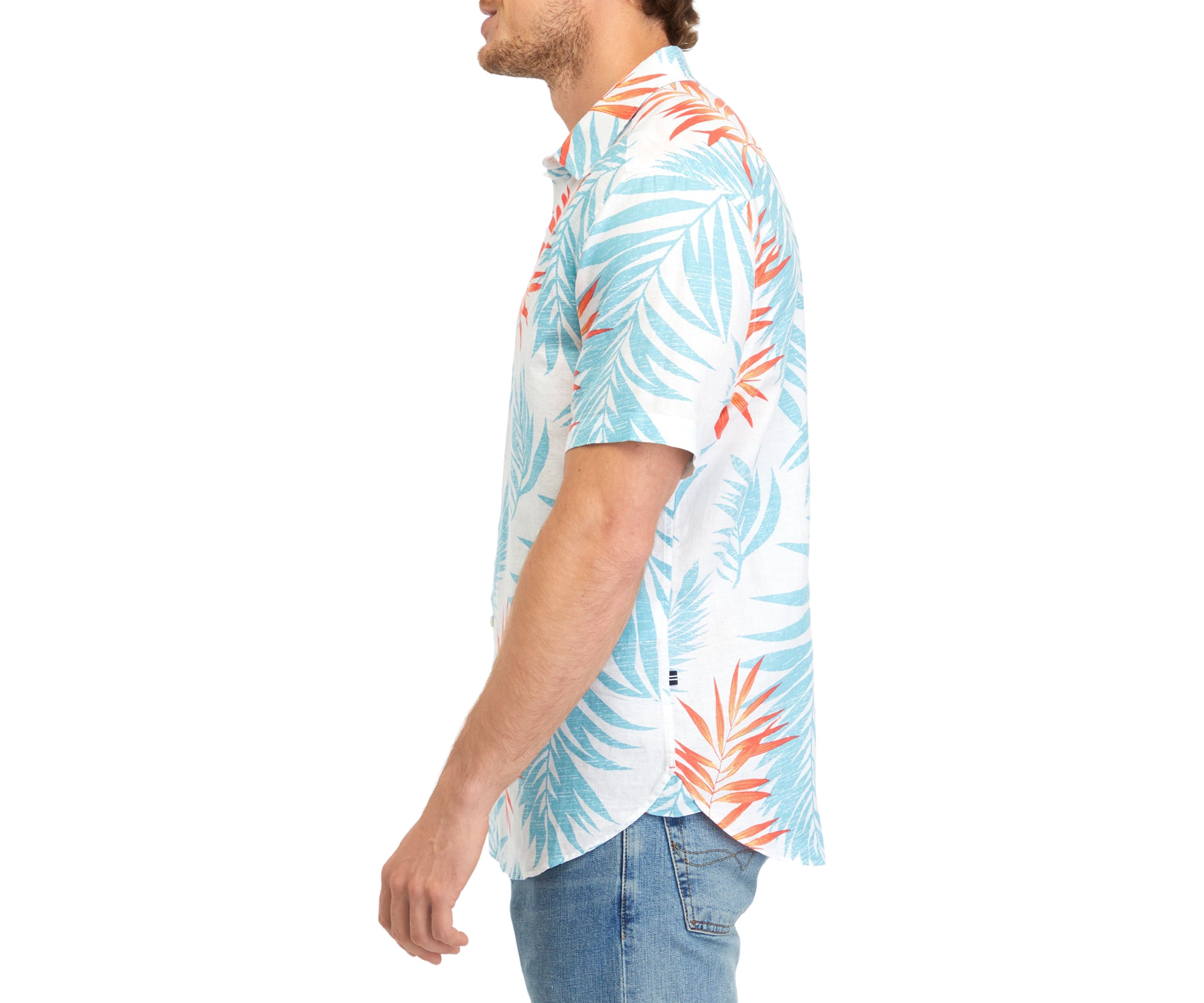 Short Sleeve Printed Linen Shirt
