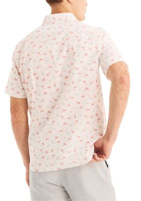 Printed Short-Sleeve Oxford Shirt