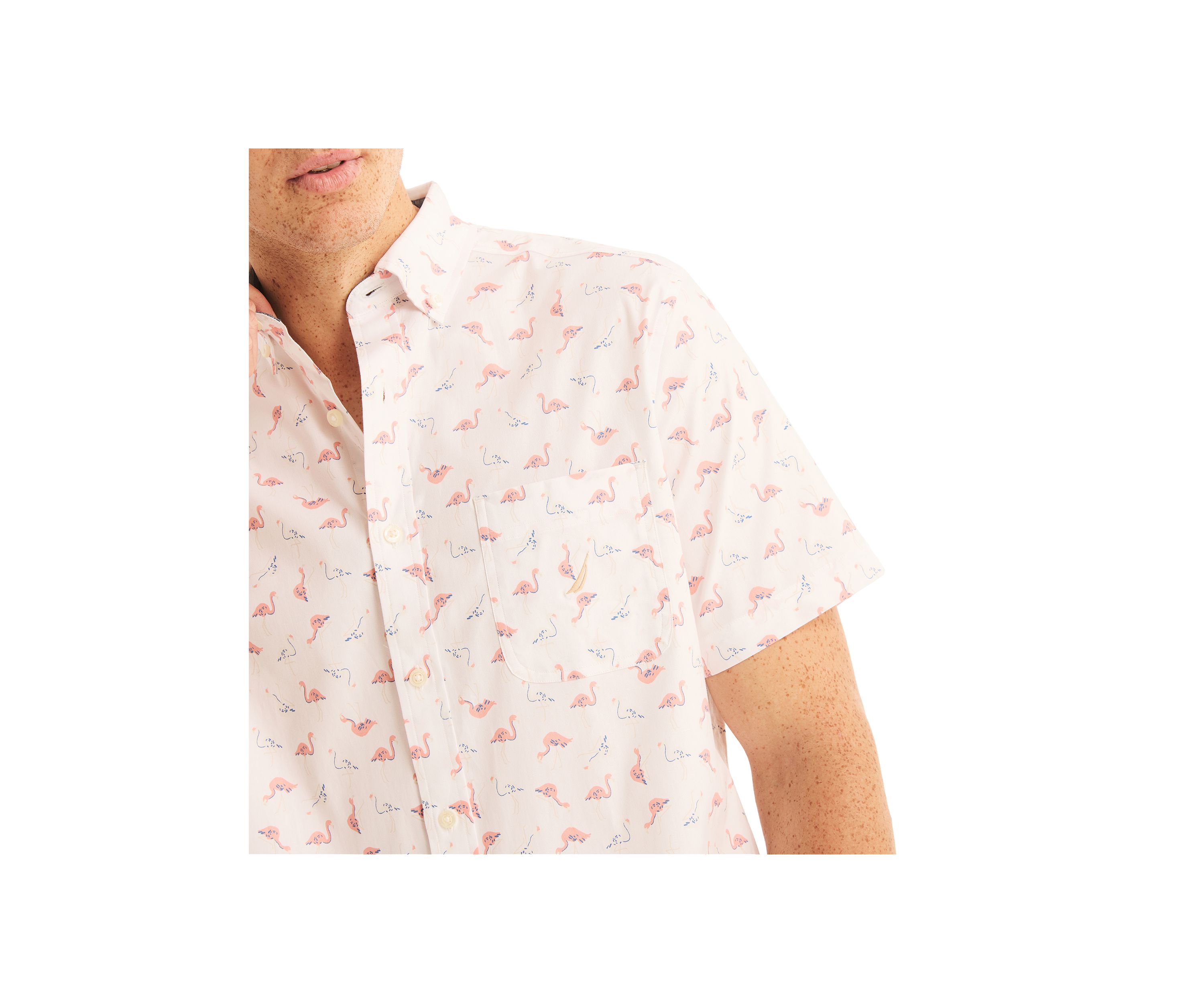 Printed Short-Sleeve Oxford Shirt