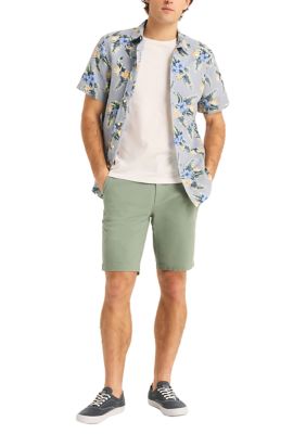 Printed Linen Short-Sleeve Shirt