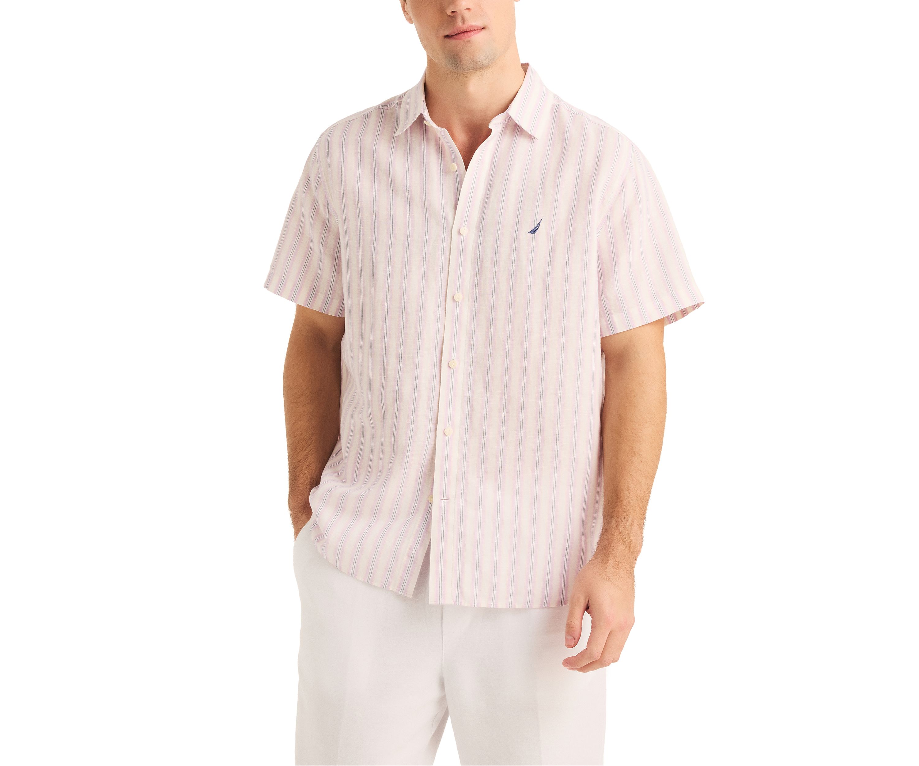 Miami Vice x Nautica Sustainably Crafted Striped Linen Short-Sleeve Shirt