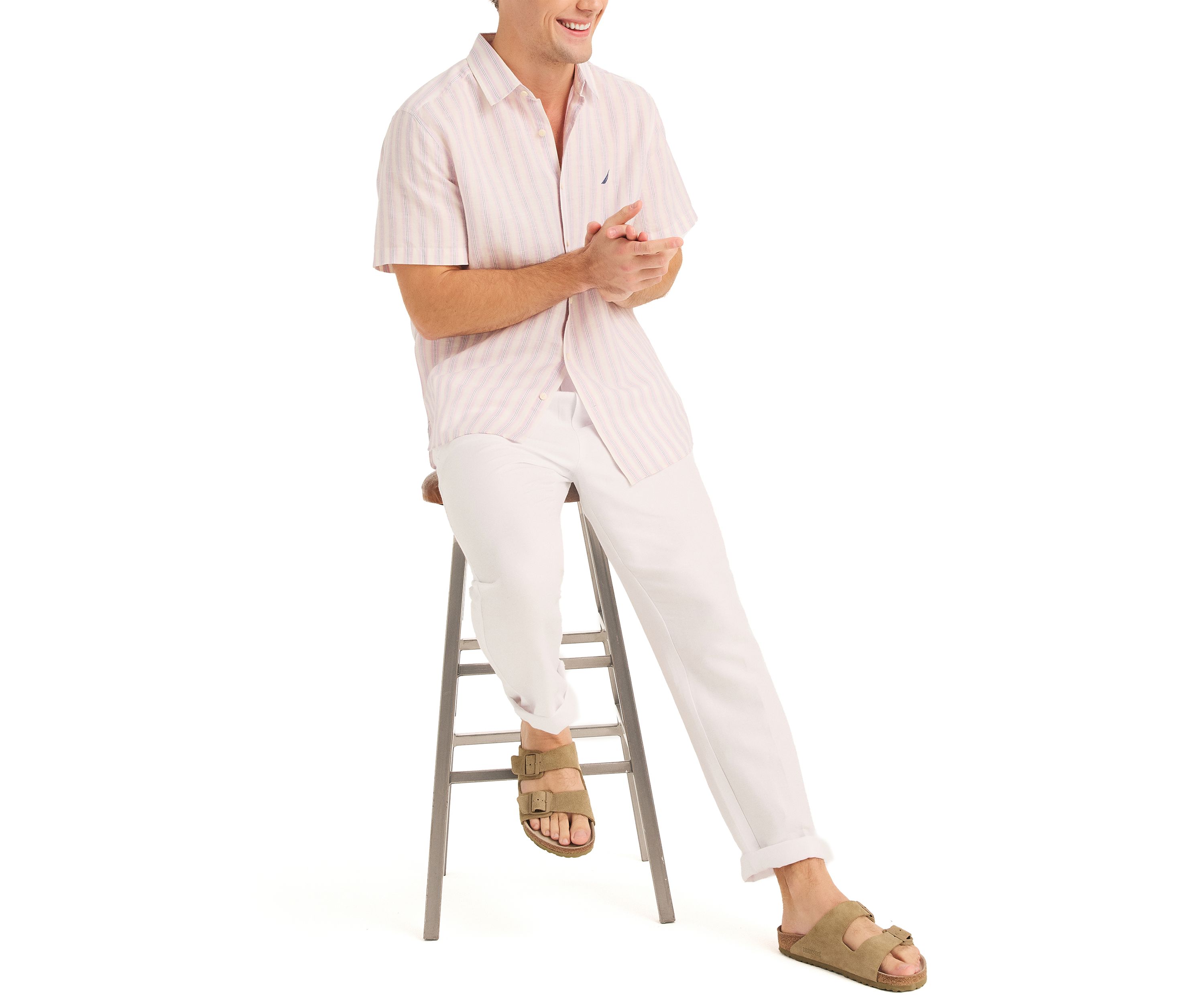 Miami Vice x Nautica Sustainably Crafted Striped Linen Short-Sleeve Shirt