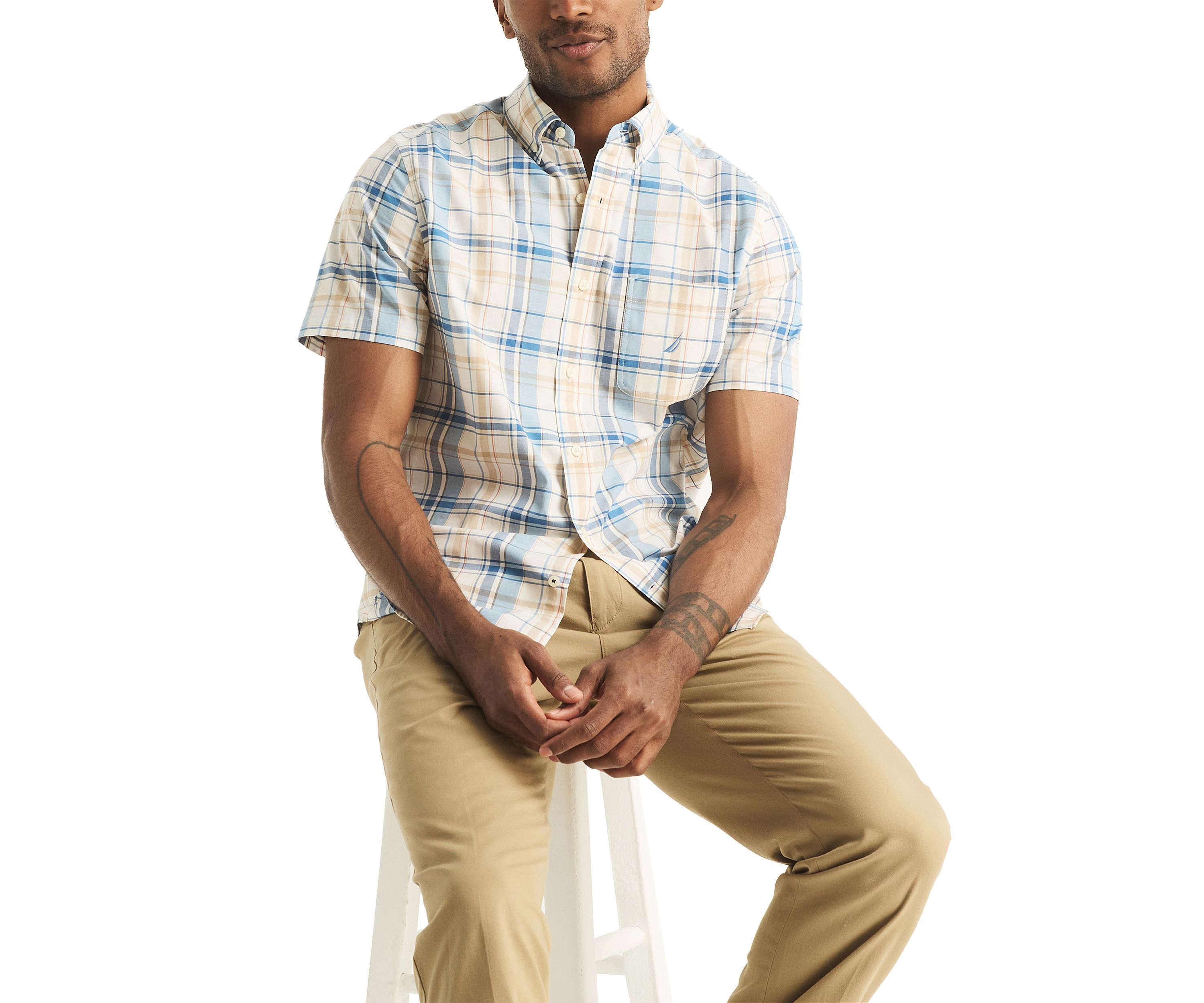 Sustainably Crafted Plaid Short-Sleeve Shirt