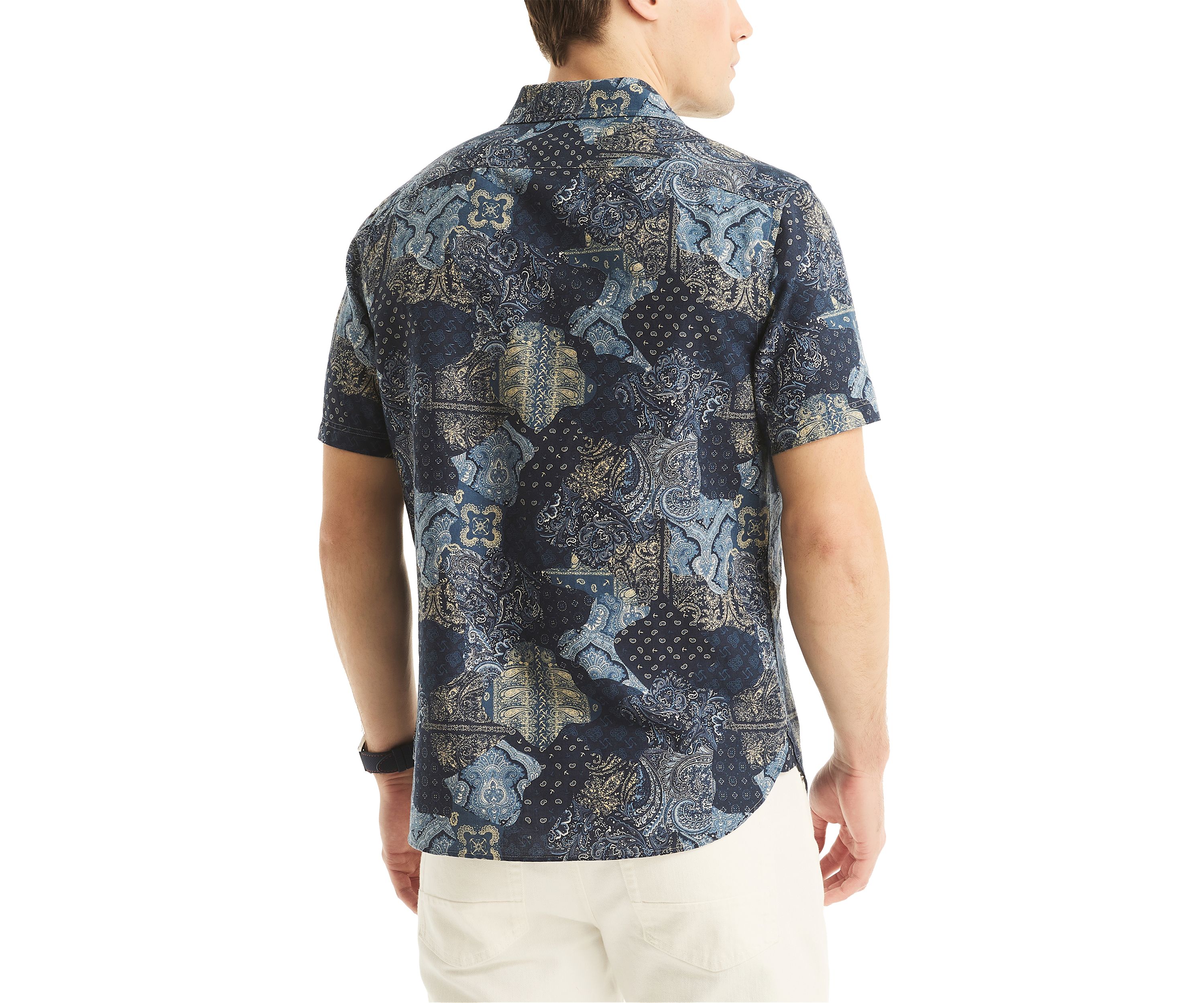 Jeans Co. Printed Linen Short-Sleeve Shirt