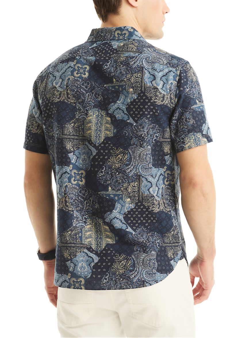 Jeans Co. Printed Linen Short-Sleeve Shirt