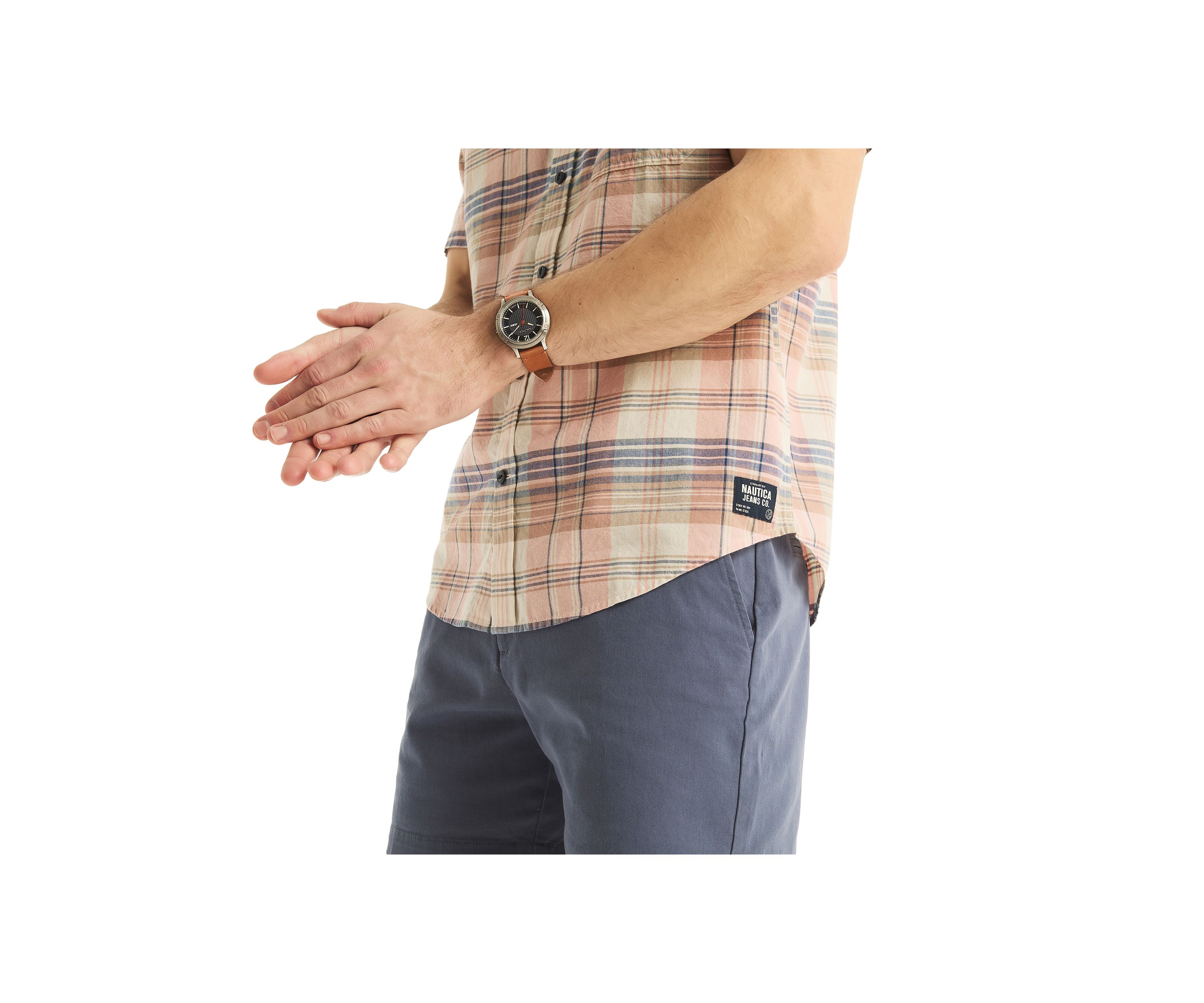 Jeans Co. Madras Plaid Short-Sleeve Shirt