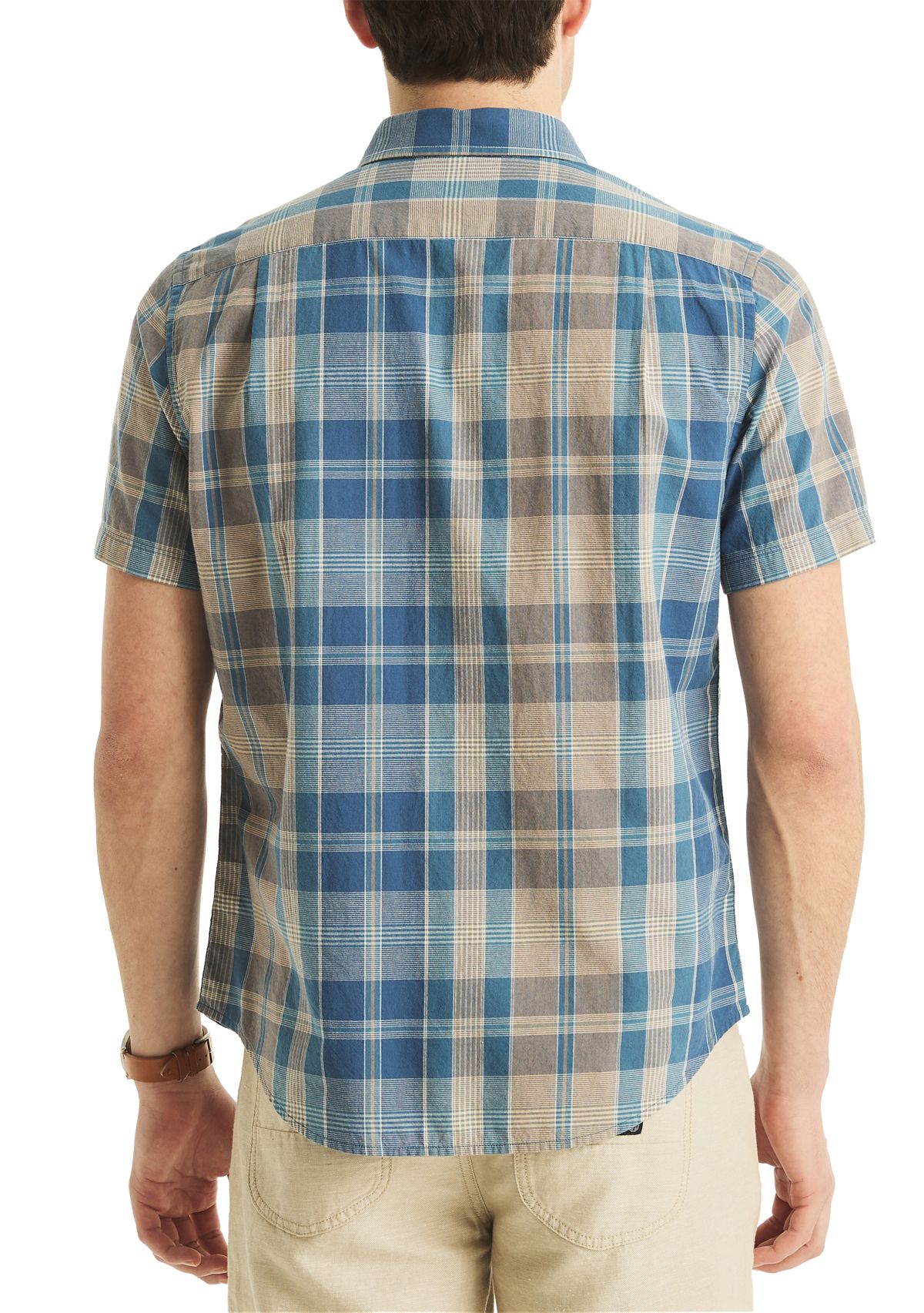 Jeans Co. Madras Plaid Short-Sleeve Shirt