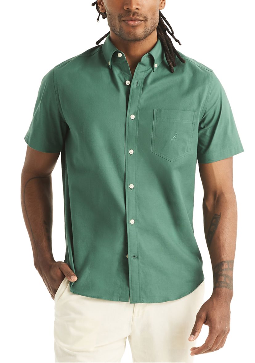 Solid Short-Sleeve Oxford Shirt