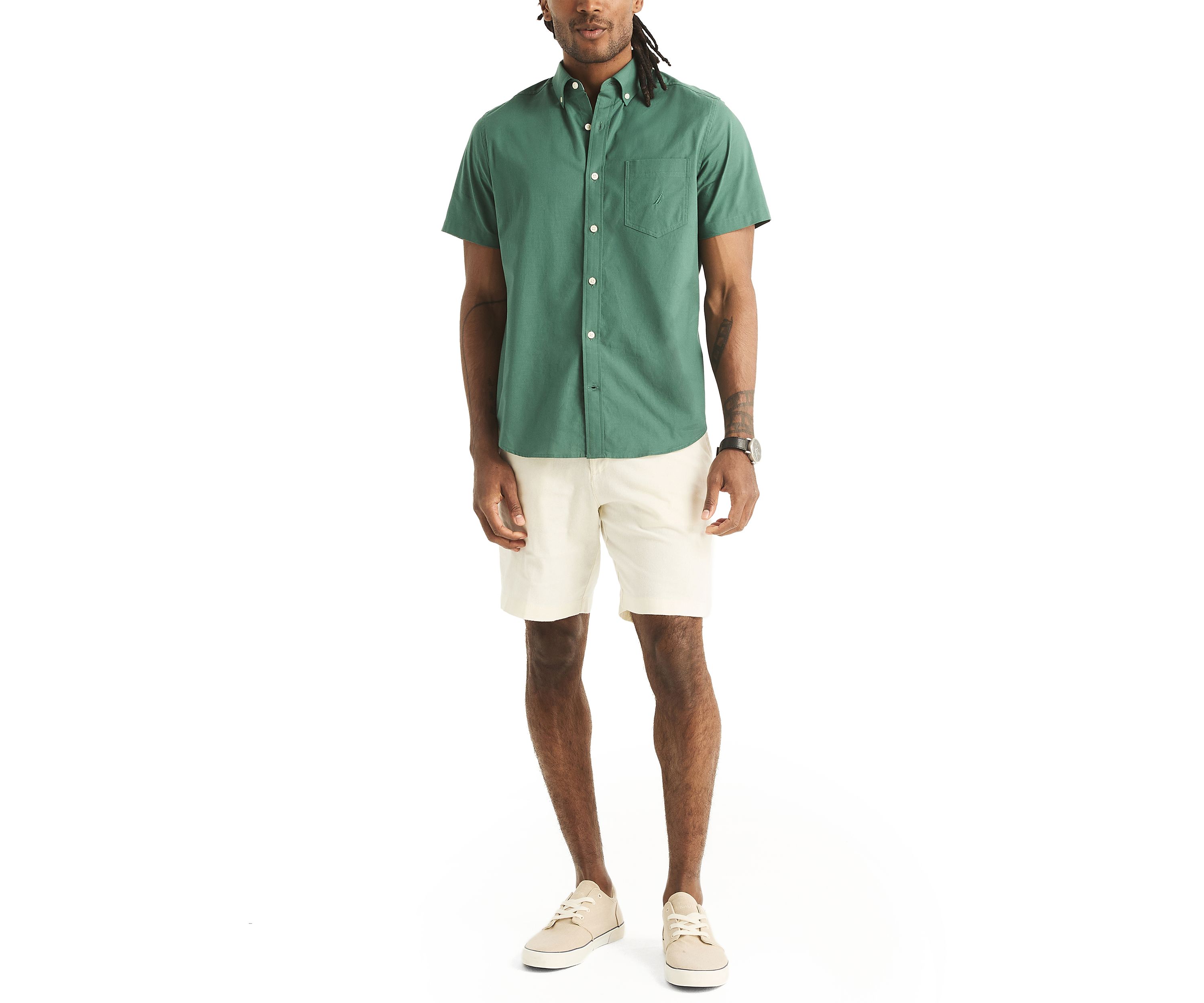 Solid Short-Sleeve Oxford Shirt