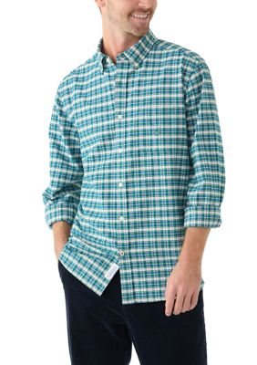 Nautica Men's Oxford Plaid Woven Shirt, Green, 2XL