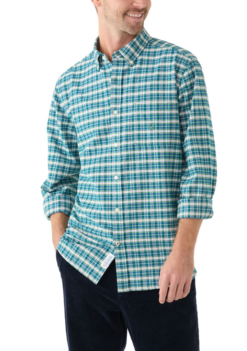 Mens Oxford Plaid Woven Shirt