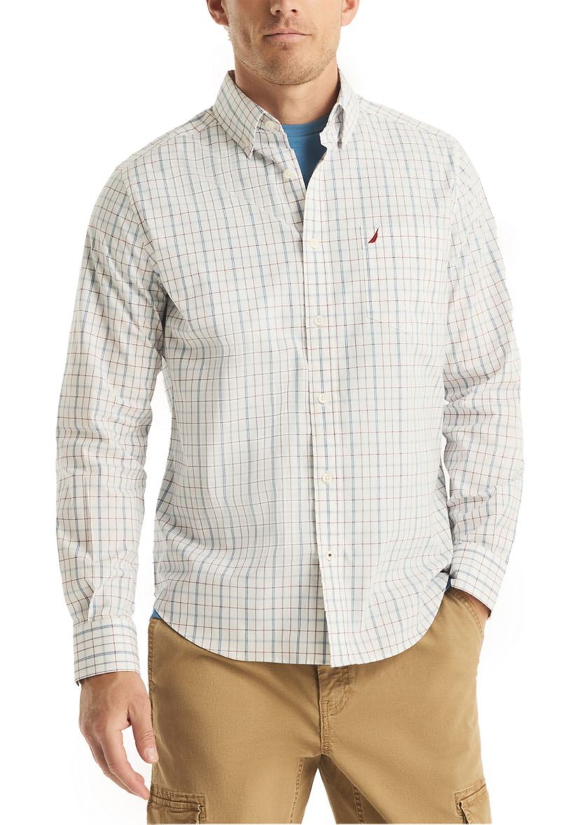Wrinkle-Resistant Plaid Wear-to-Work Shirt 
