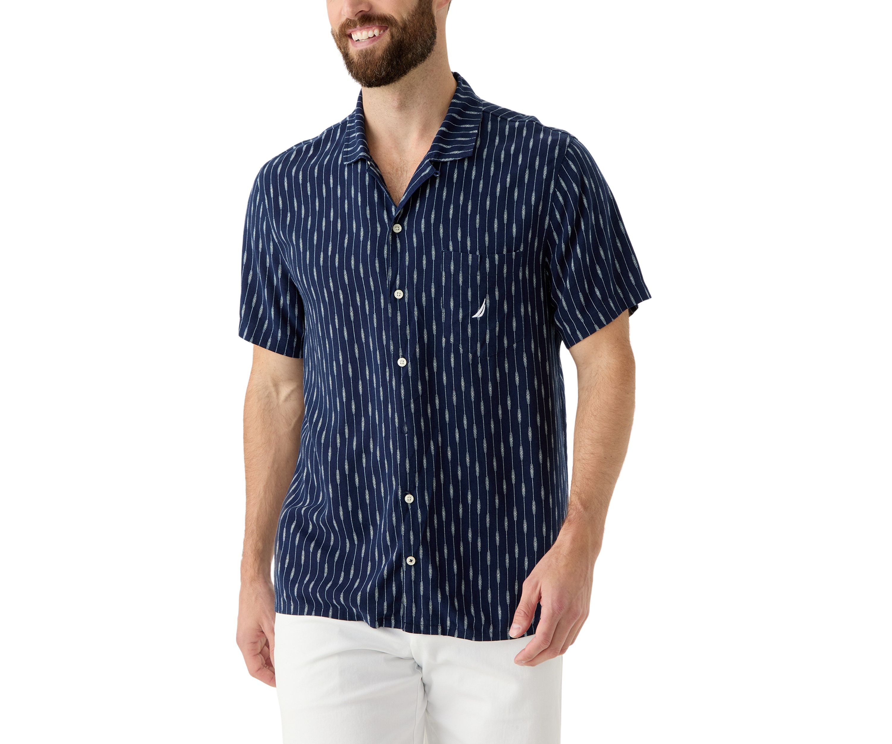 Printed Linen Short Sleeve Shirt