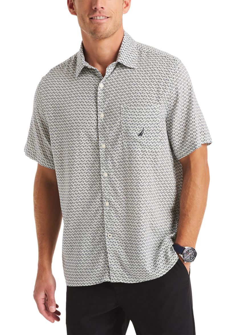 Printed Linen Short Sleeve Shirt