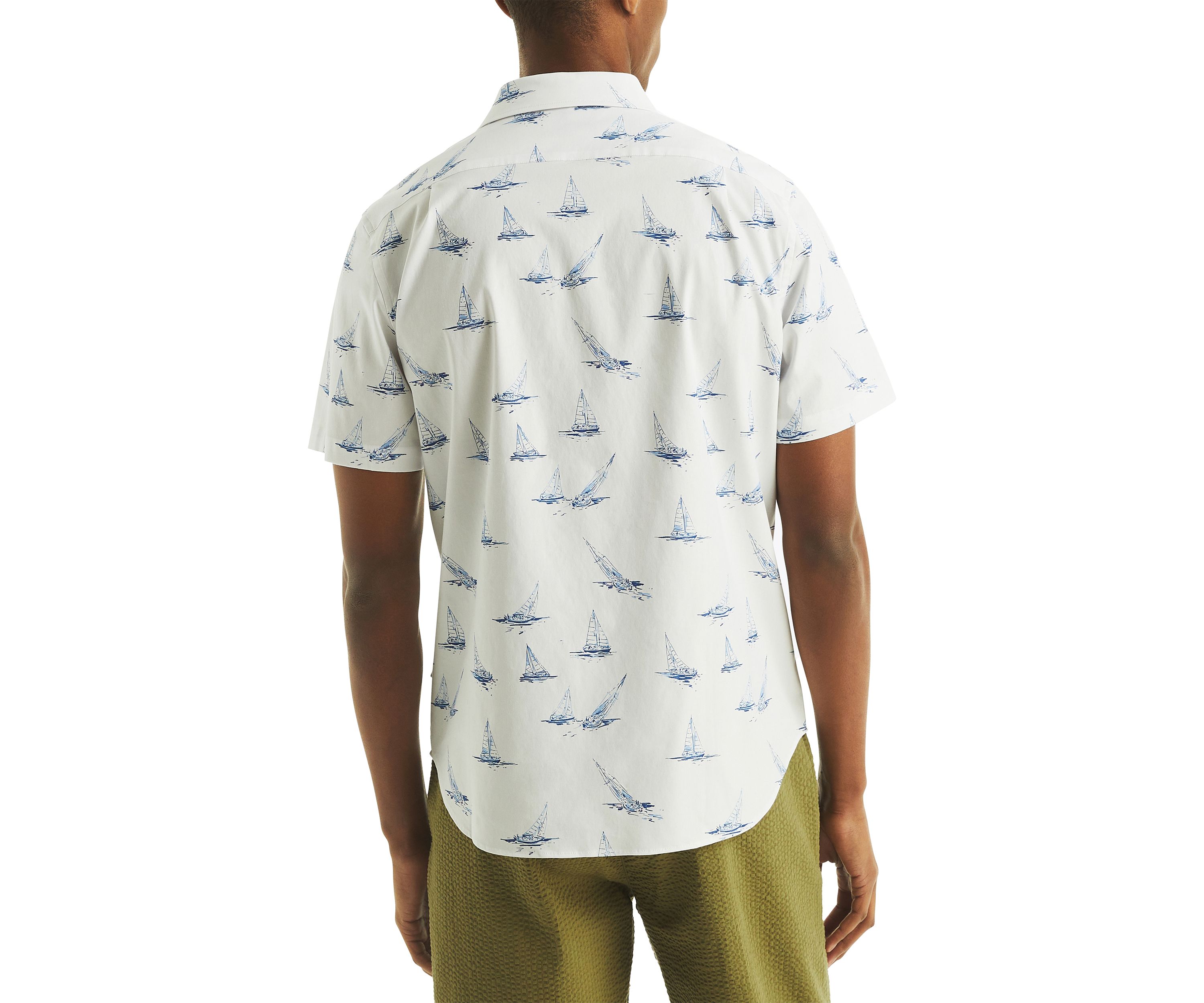 Mens Short-Sleeve Printed Oxford Shirt