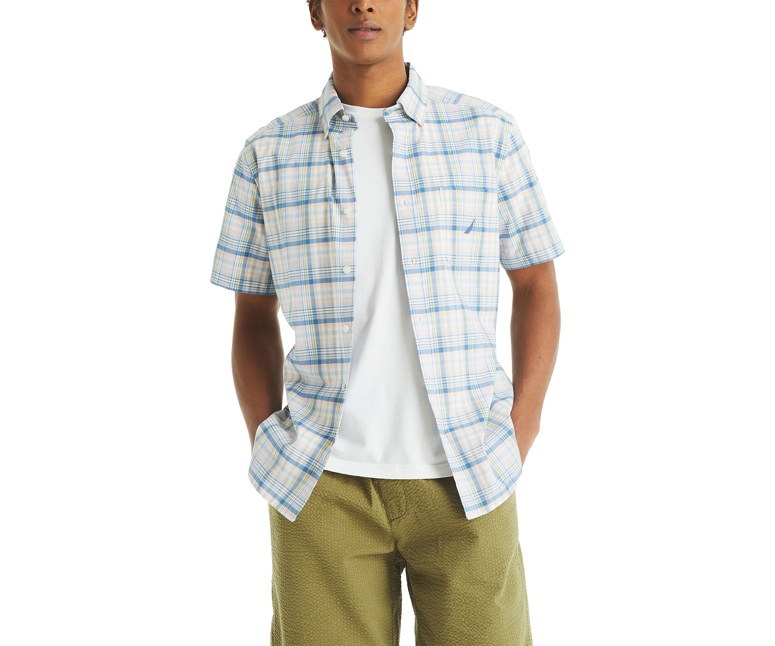 Mens Plaid Short-Sleeve Shirt