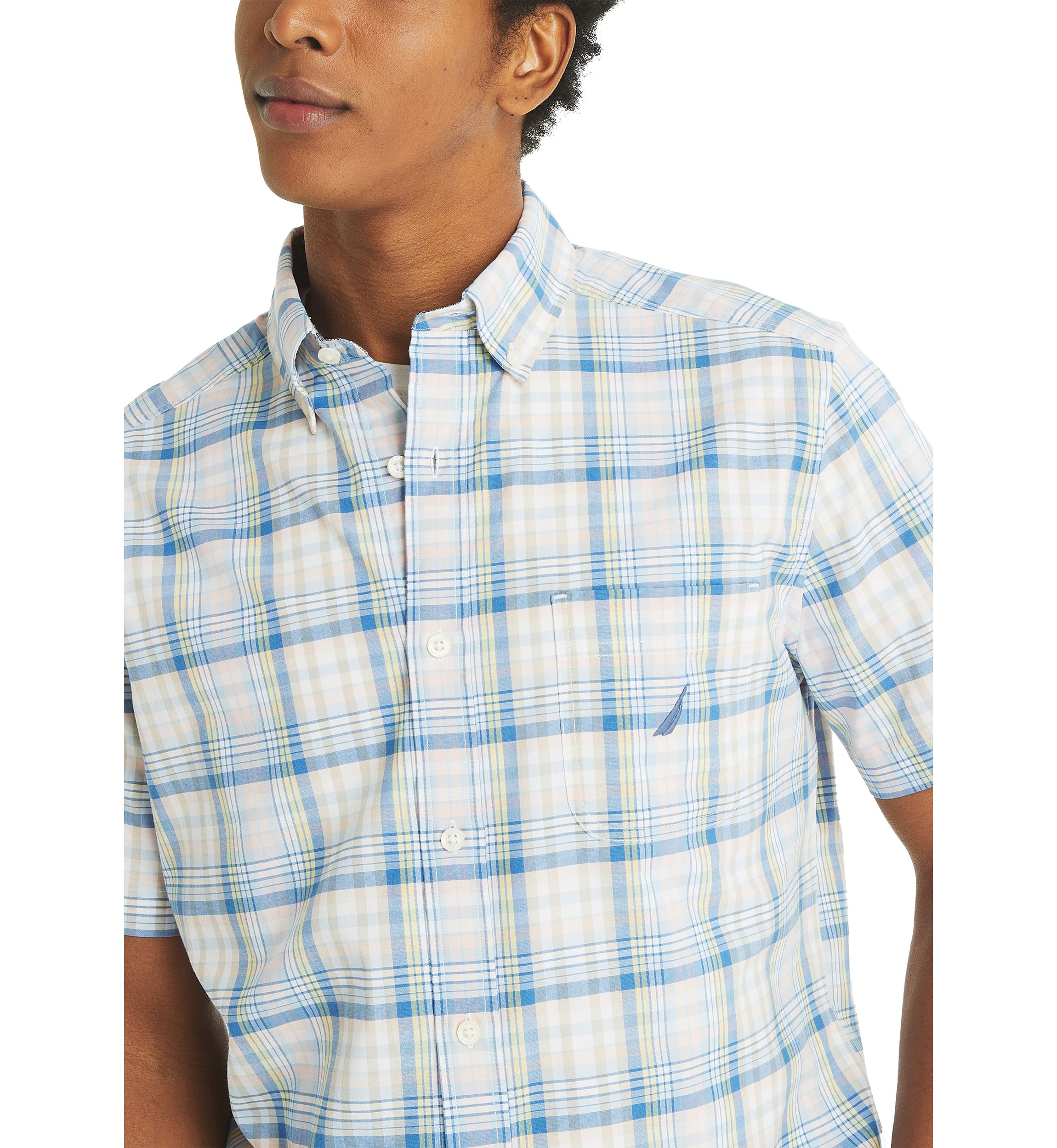 Mens Plaid Short-Sleeve Shirt