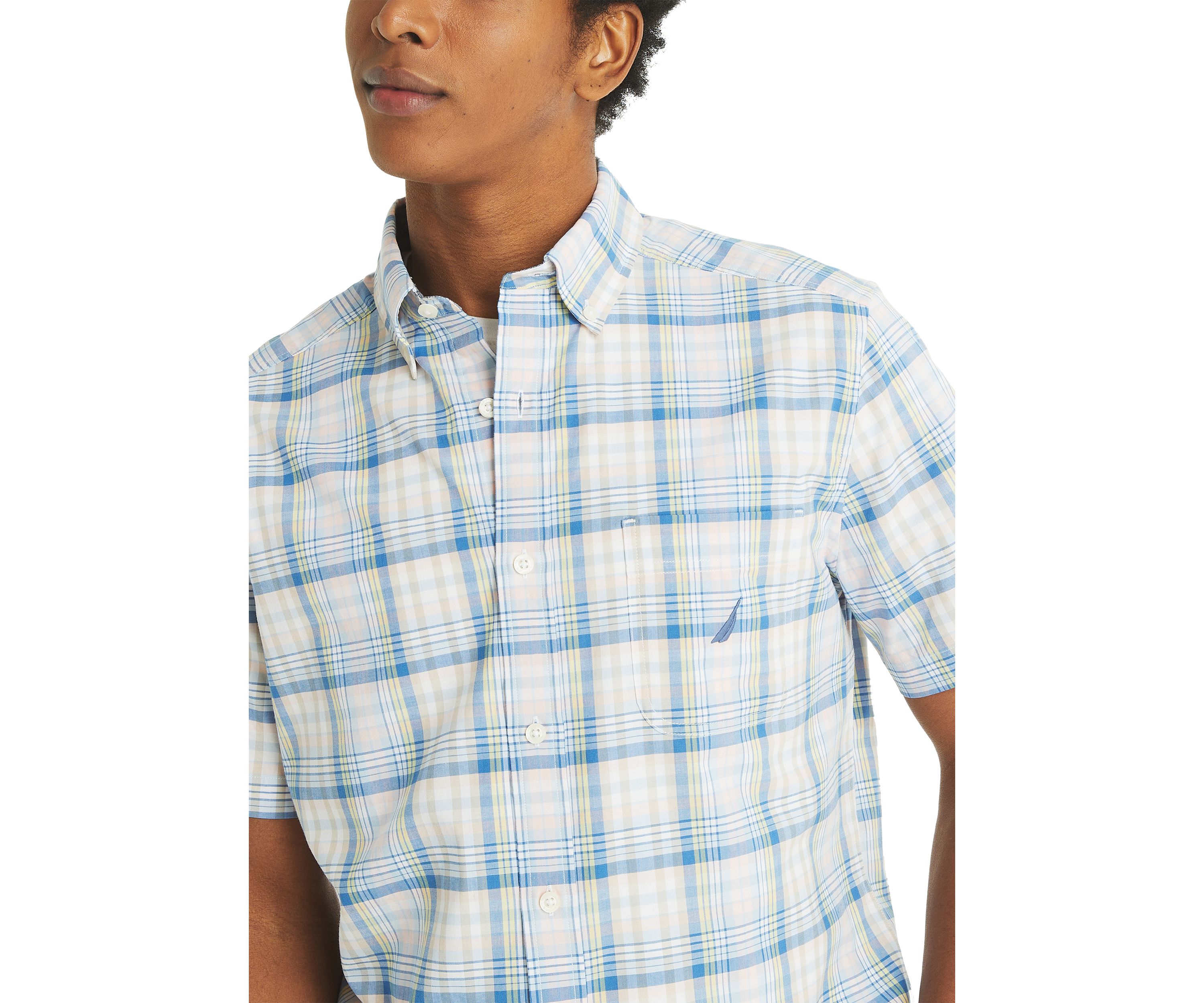 Mens Plaid Short-Sleeve Shirt