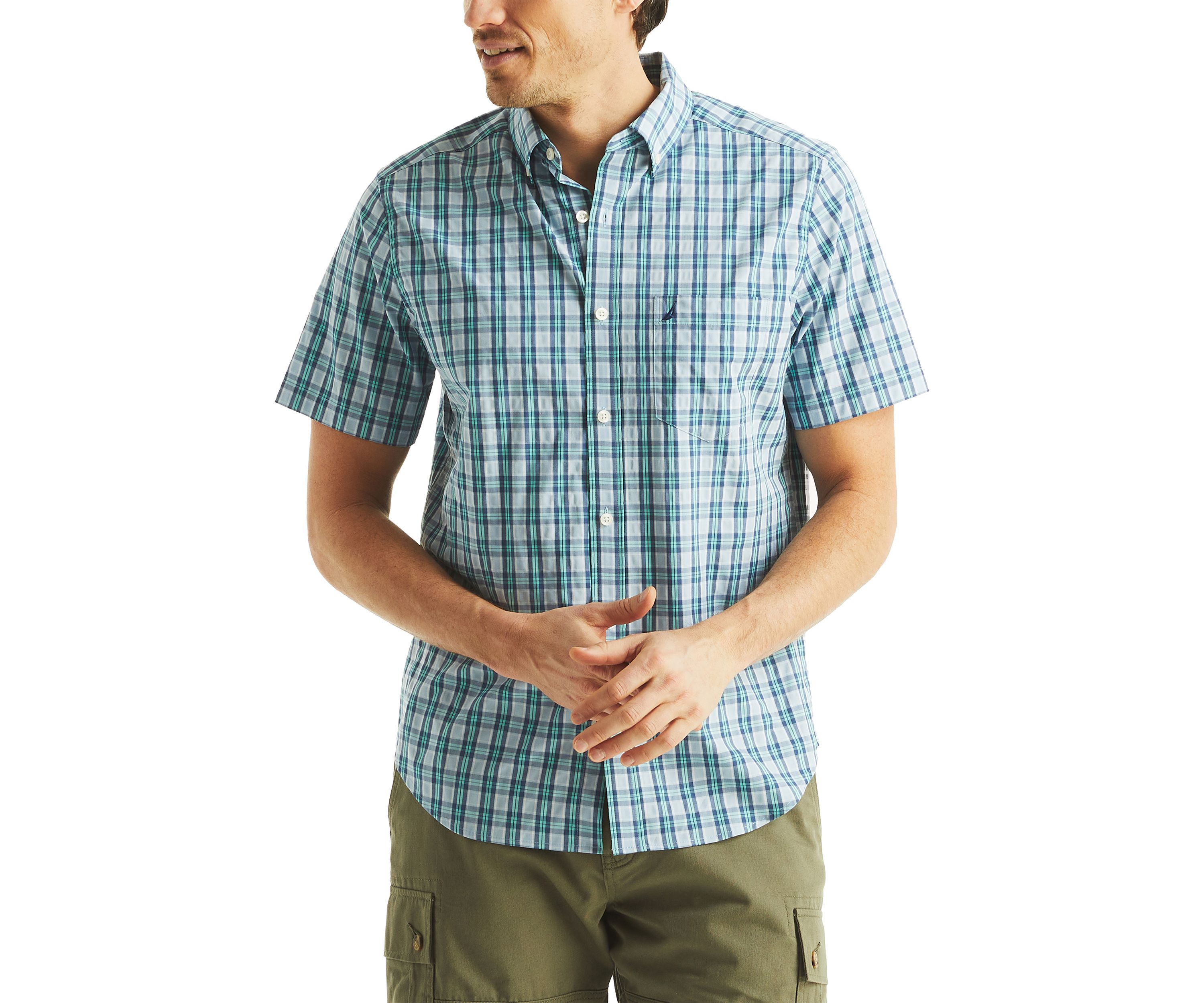Mens Plaid Short-Sleeve Shirt
