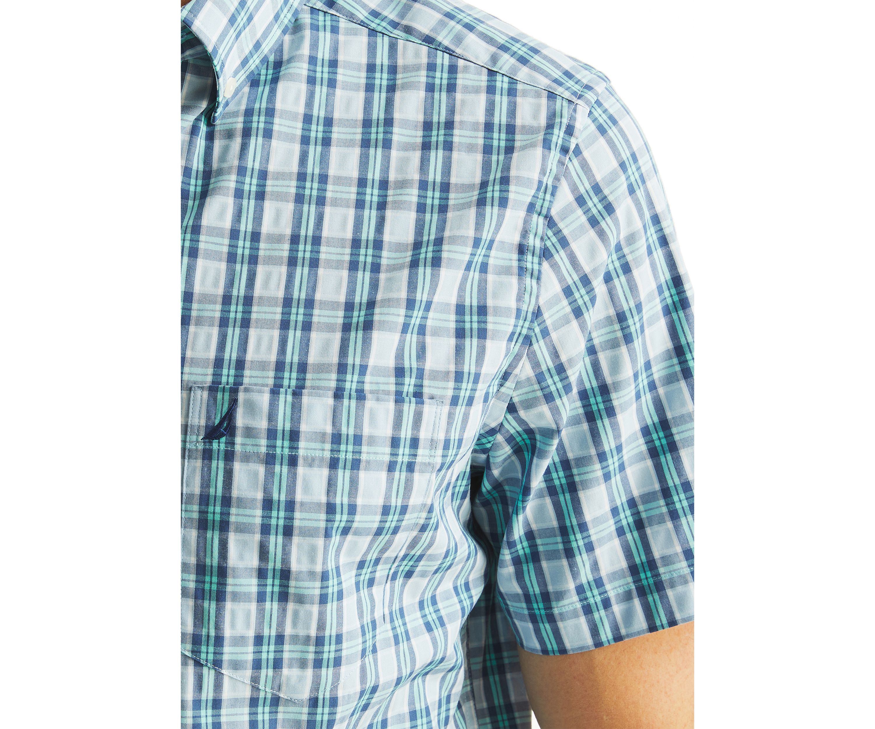 Mens Plaid Short-Sleeve Shirt