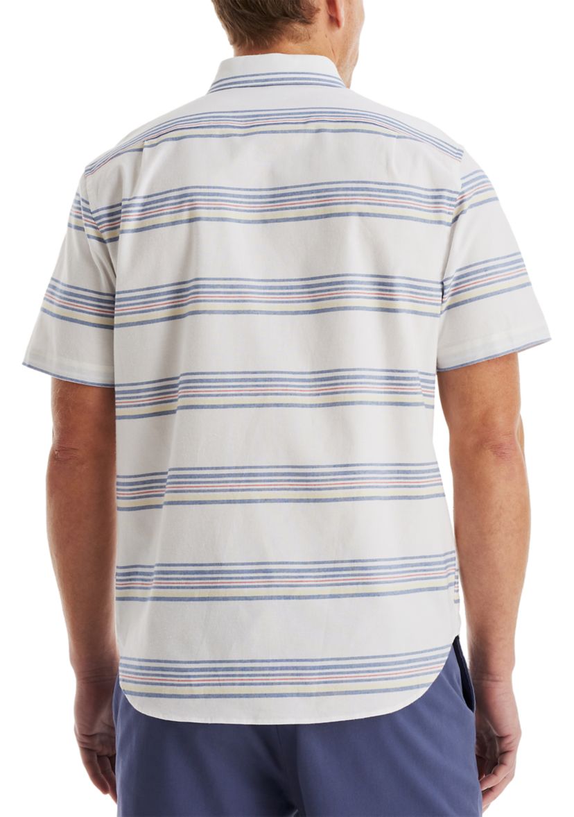 Short-Sleeve Striped Oxford Shirt