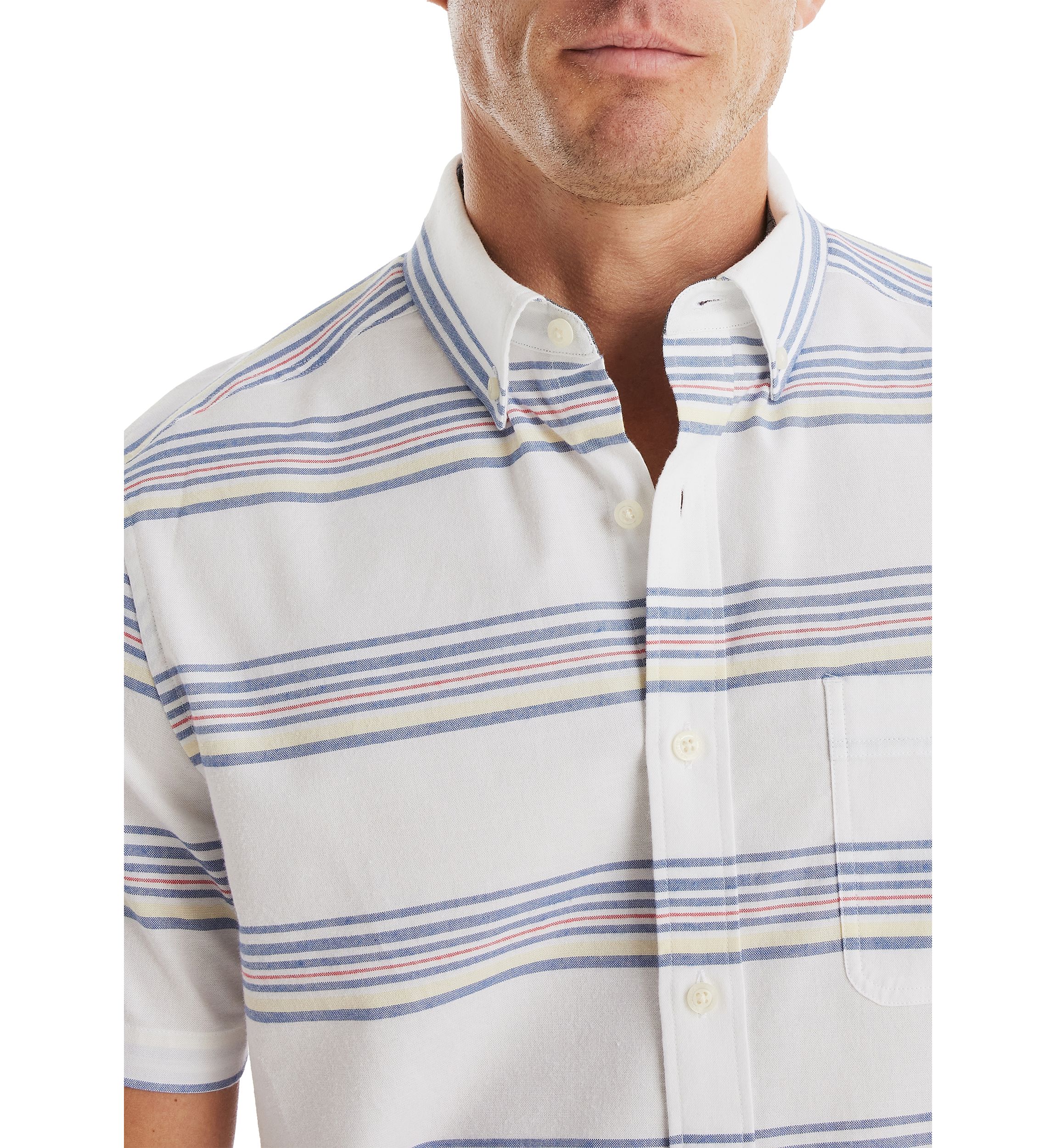 Short-Sleeve Striped Oxford Shirt