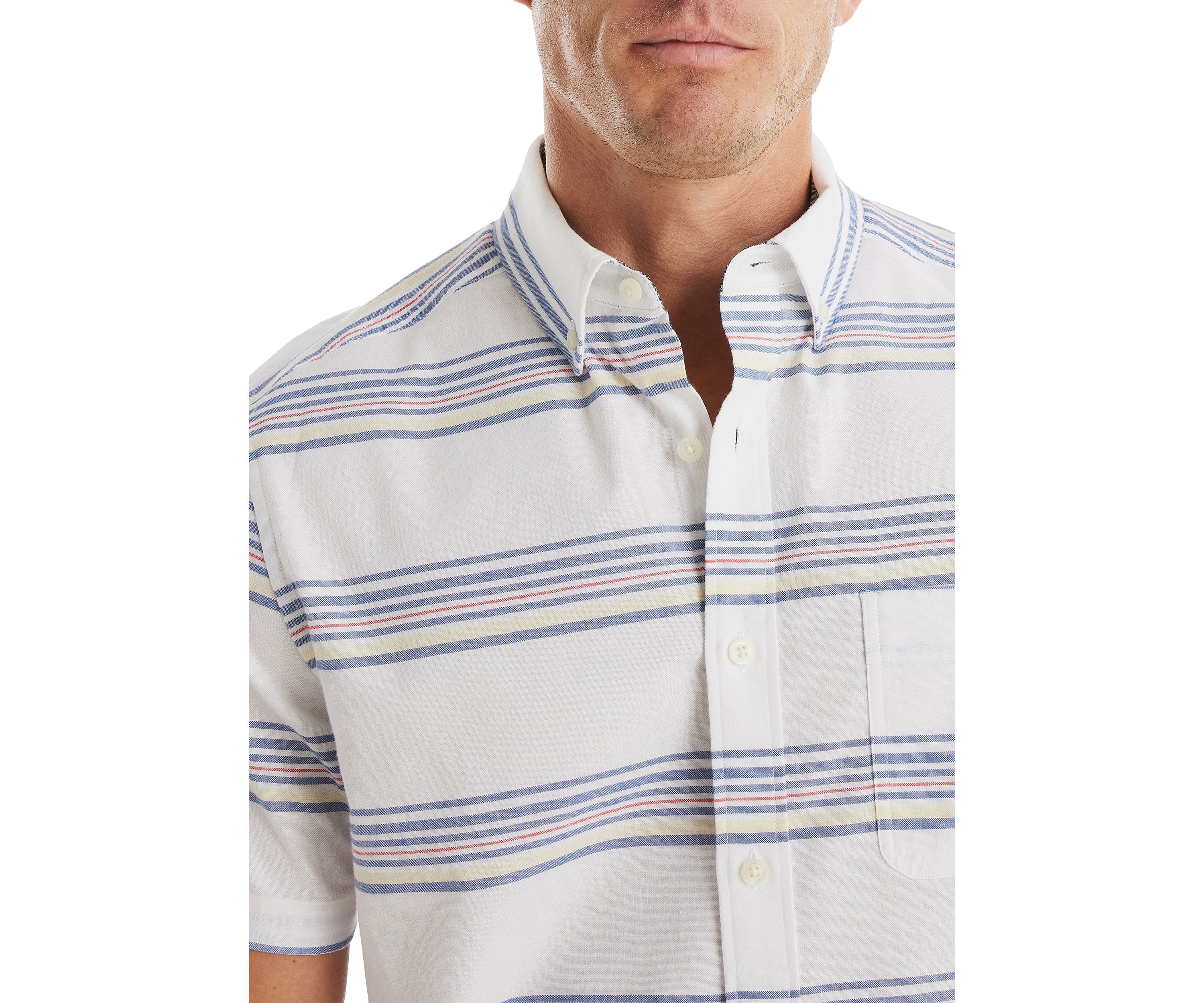 Short-Sleeve Striped Oxford Shirt