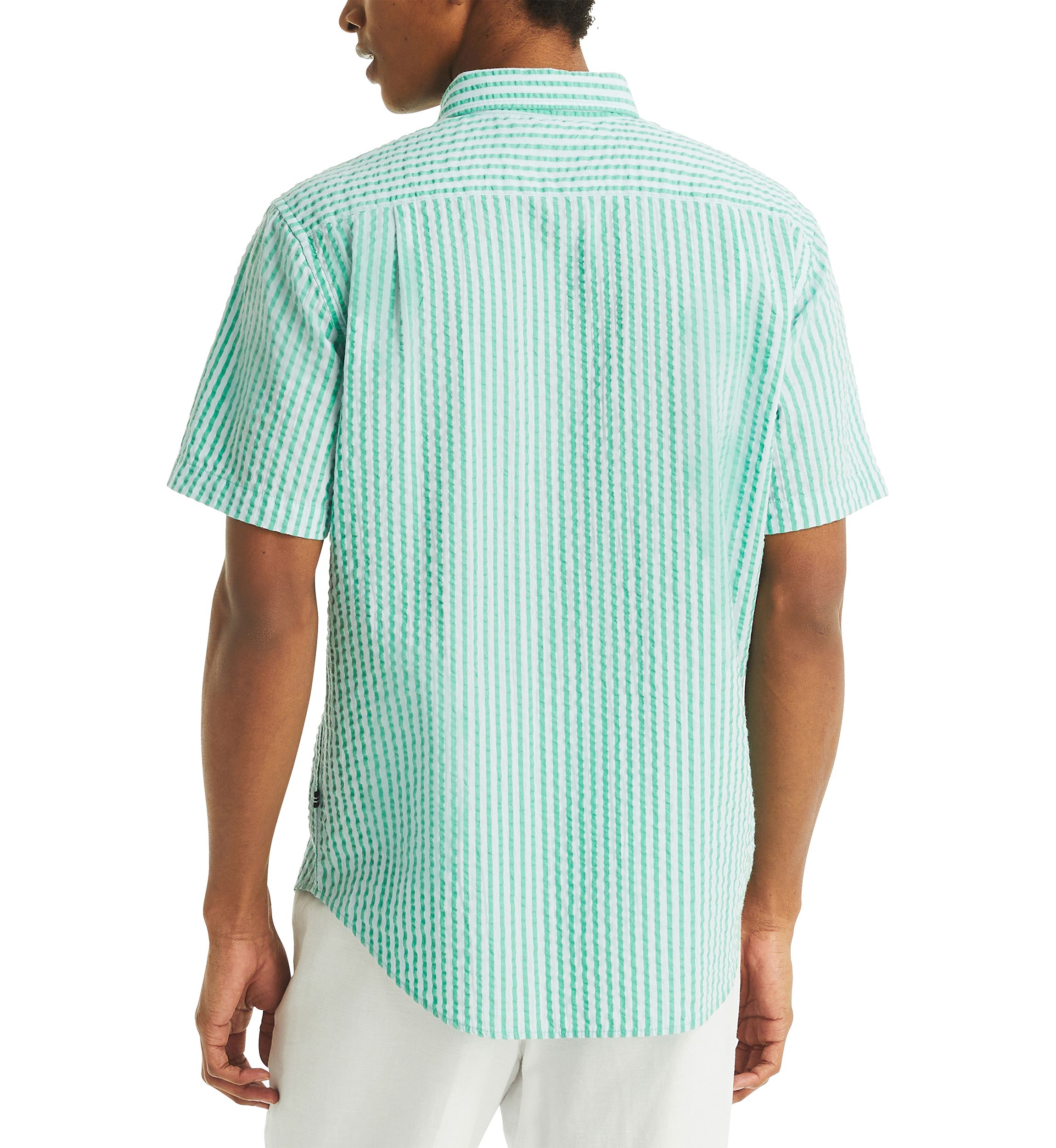 Short-Sleeve Striped Seersucker Shirt