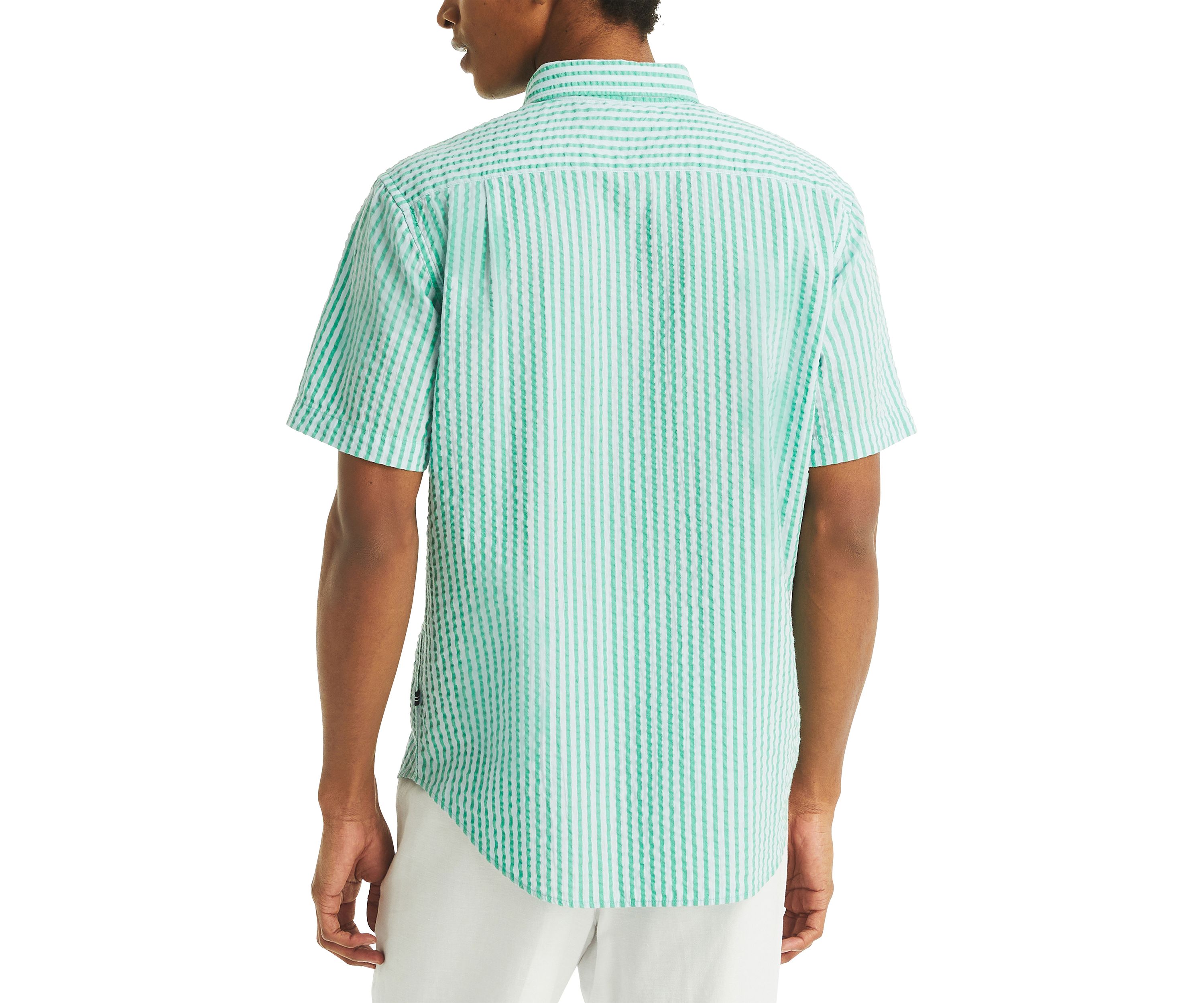 Short-Sleeve Striped Seersucker Shirt