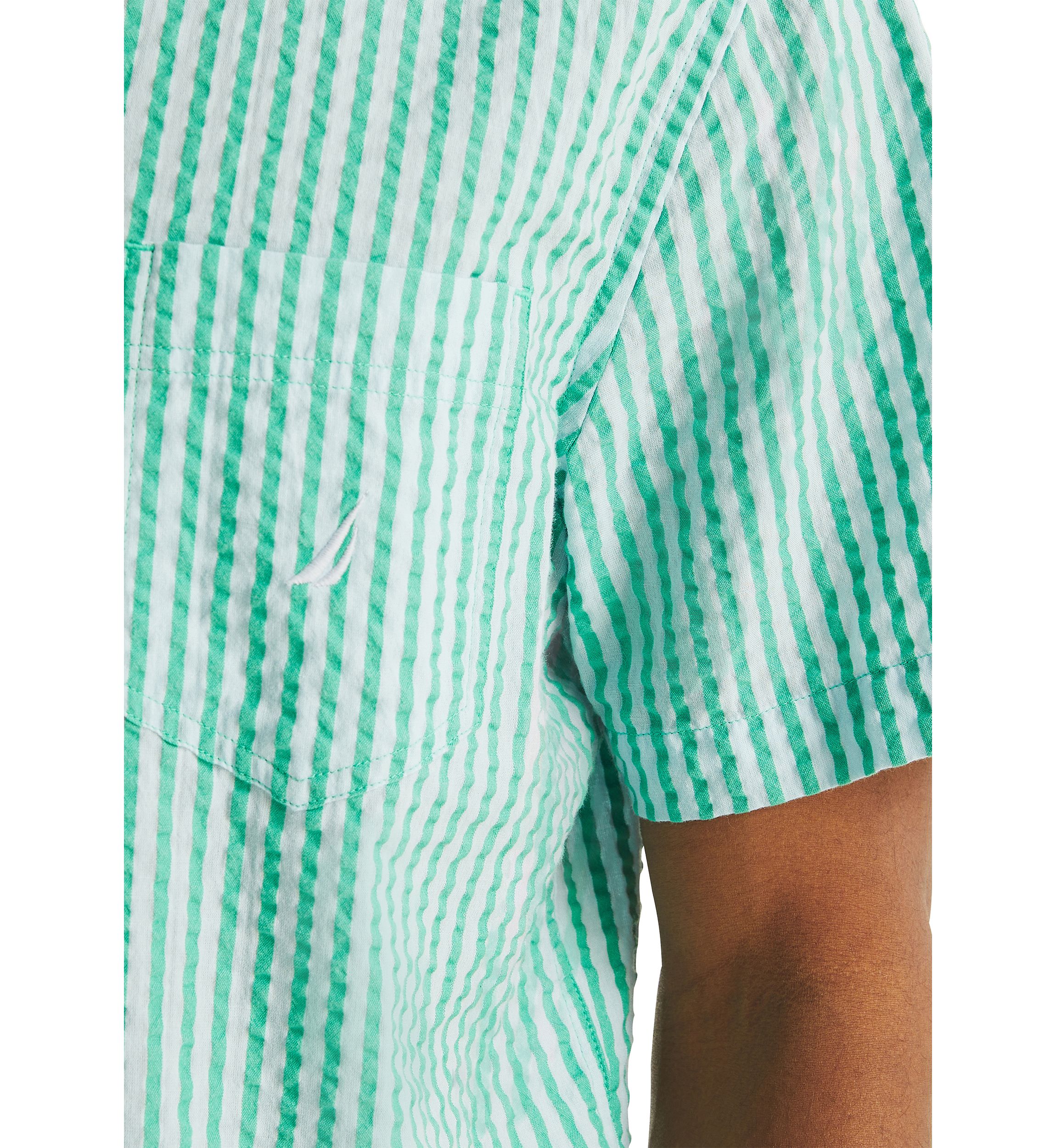Short-Sleeve Striped Seersucker Shirt
