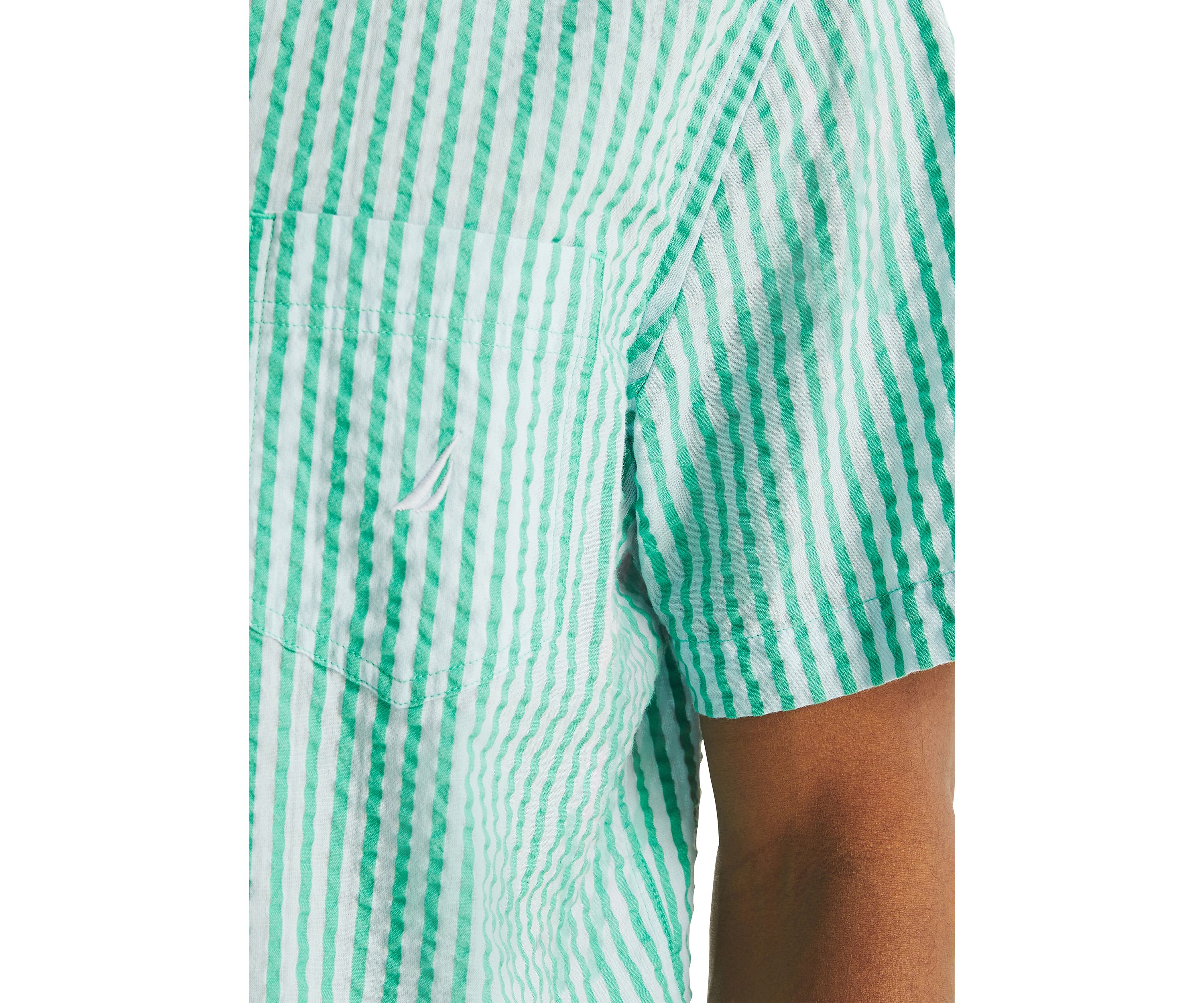 Short-Sleeve Striped Seersucker Shirt