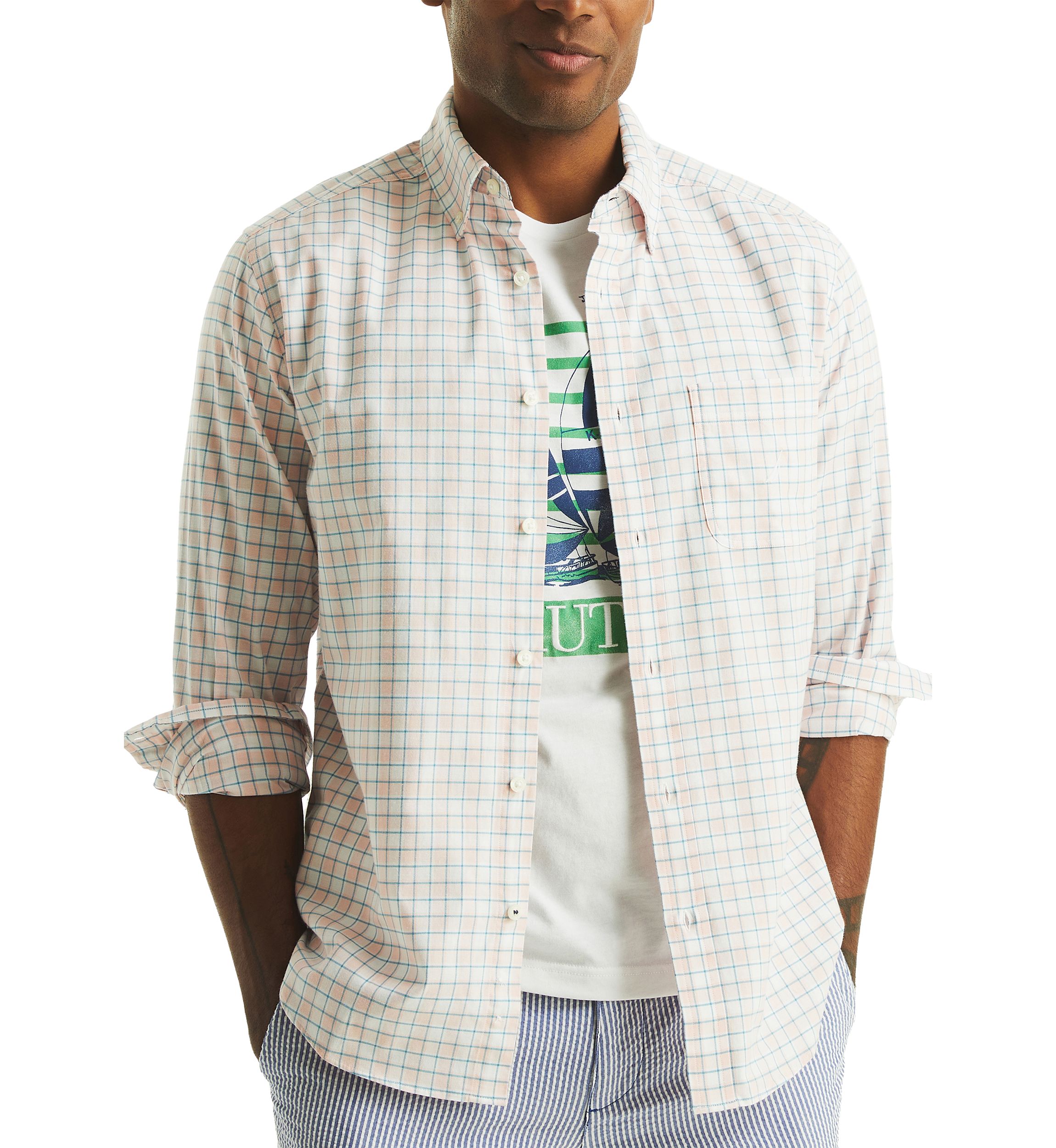 Mens Plaid Oxford Shirt