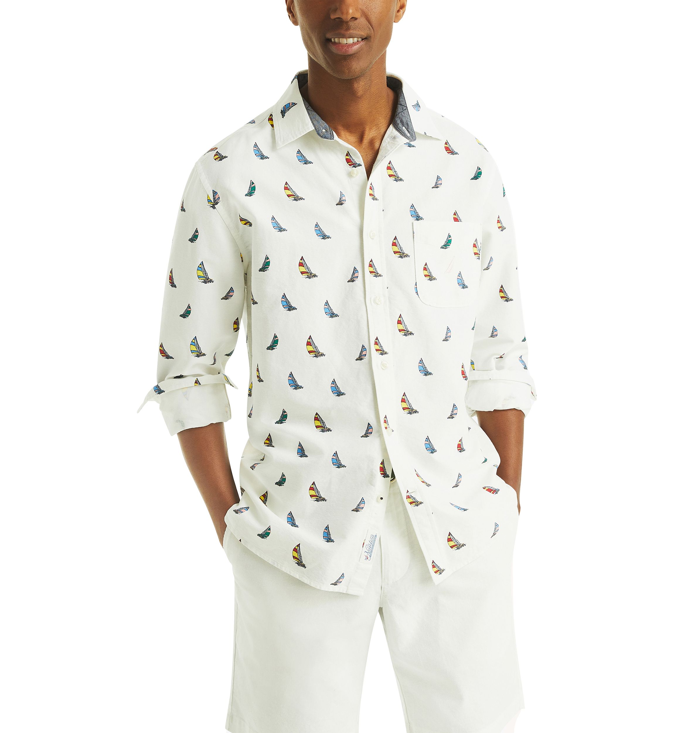 Mens Printed Oxford Shirt