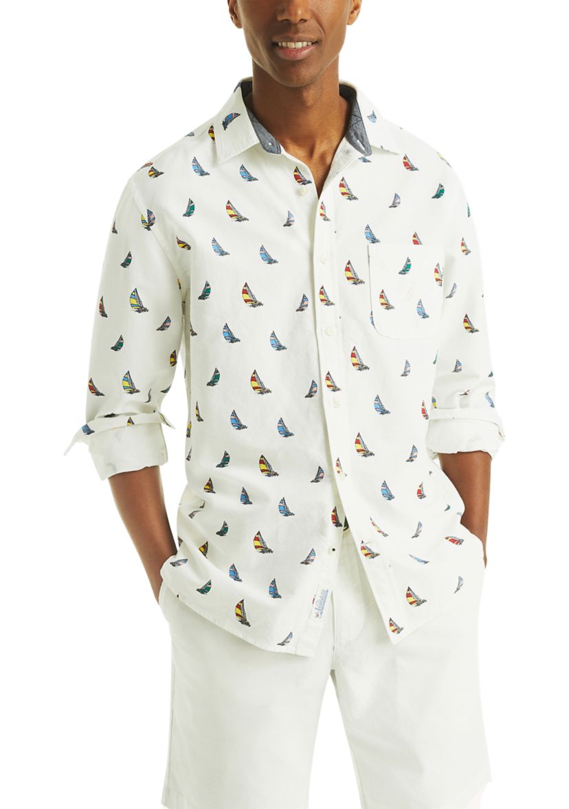 Mens Printed Oxford Shirt