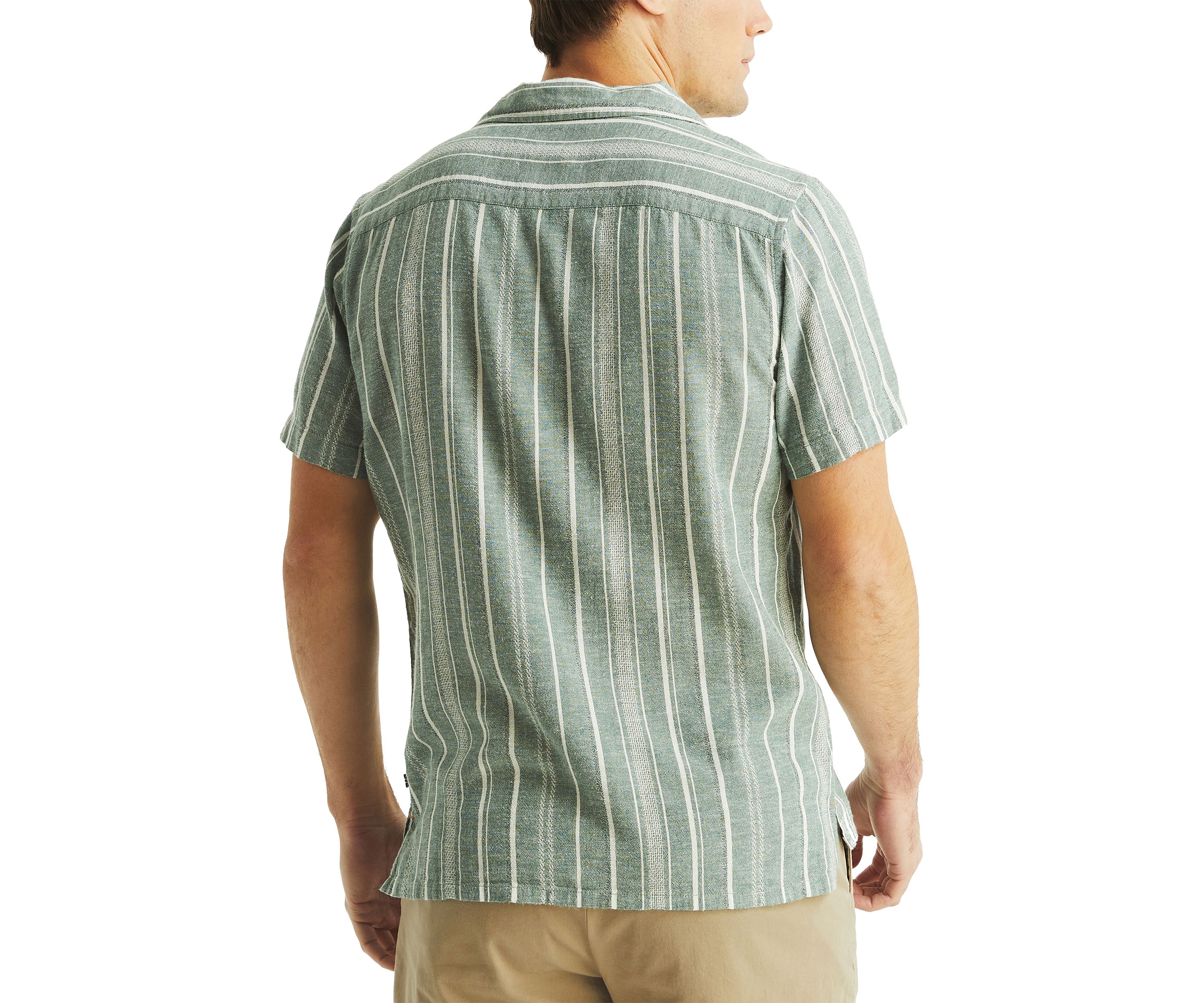 Striped Short Sleeve Camp Shirt